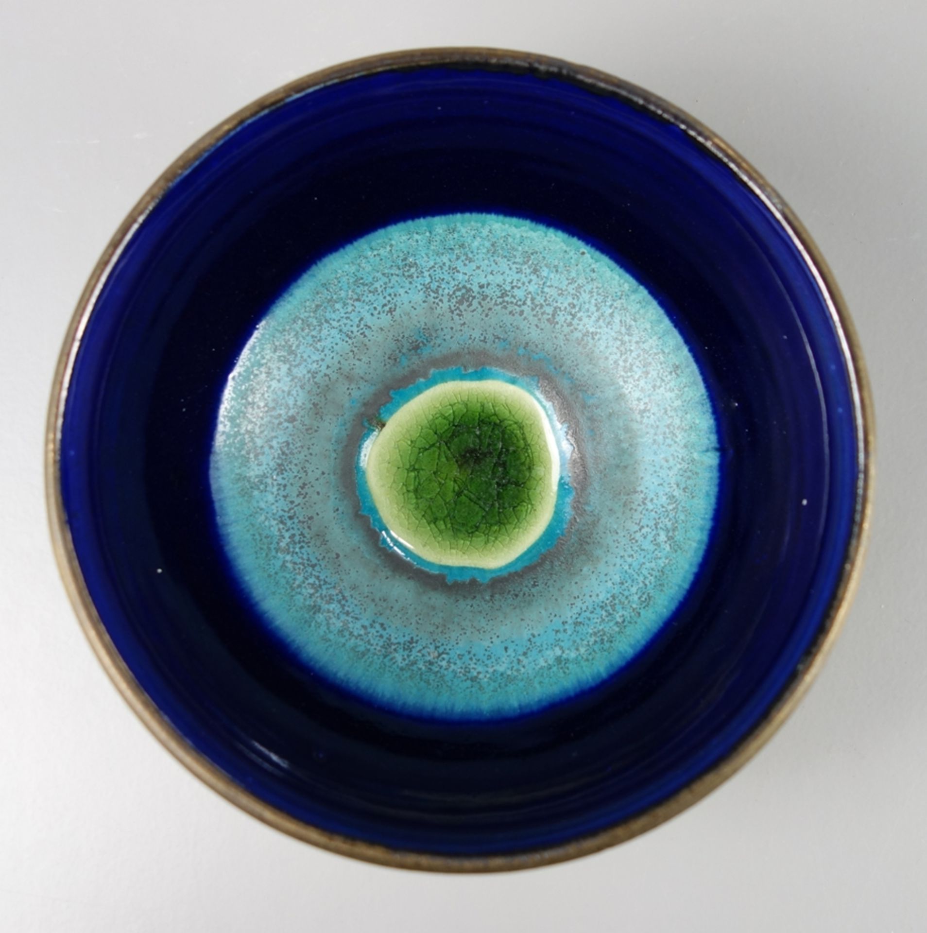 Bowl, outside gold glazed, studio pottery