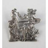 Brosche / Anhänger mit Elfe, 925er Silber, Jugendstil, Gew.5,10g