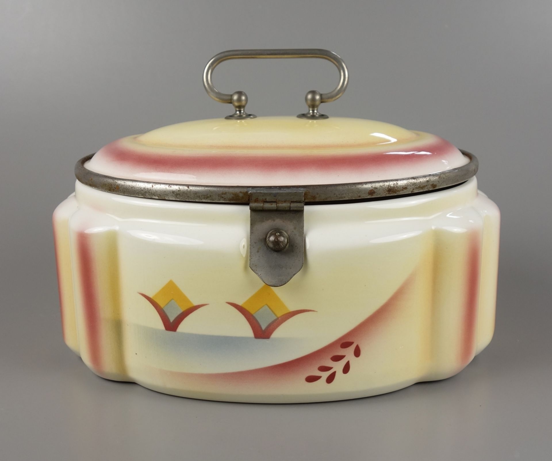 Biscuit tin with spray decoration, Art Déco, 1930s