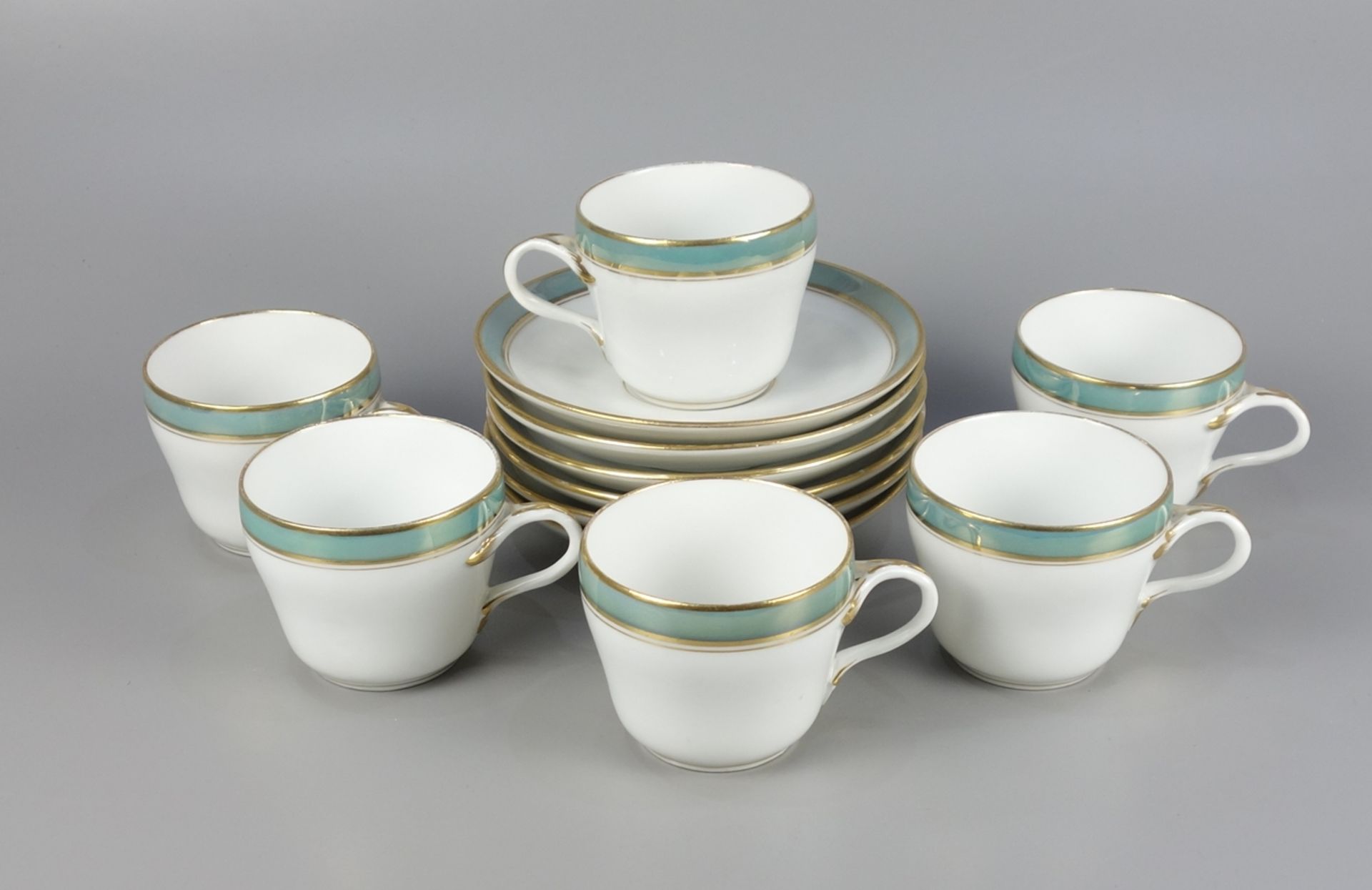 16-piece coffee service for 6 persons, probably porcelain factory Christian Fischer, Zwickau, aroun - Image 2 of 2