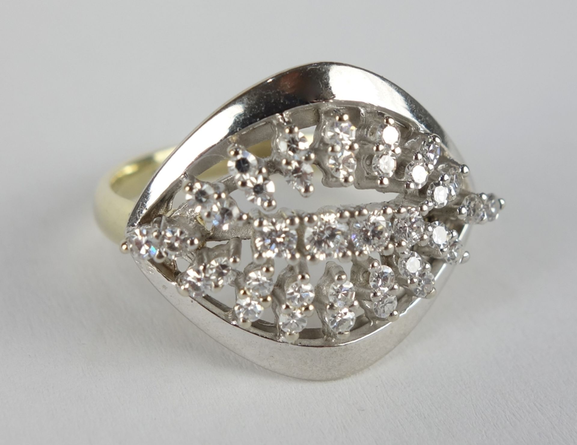 Brillant-Diamant-Ring, 585er Weiß- und Gelbgold, Gew.6,13g