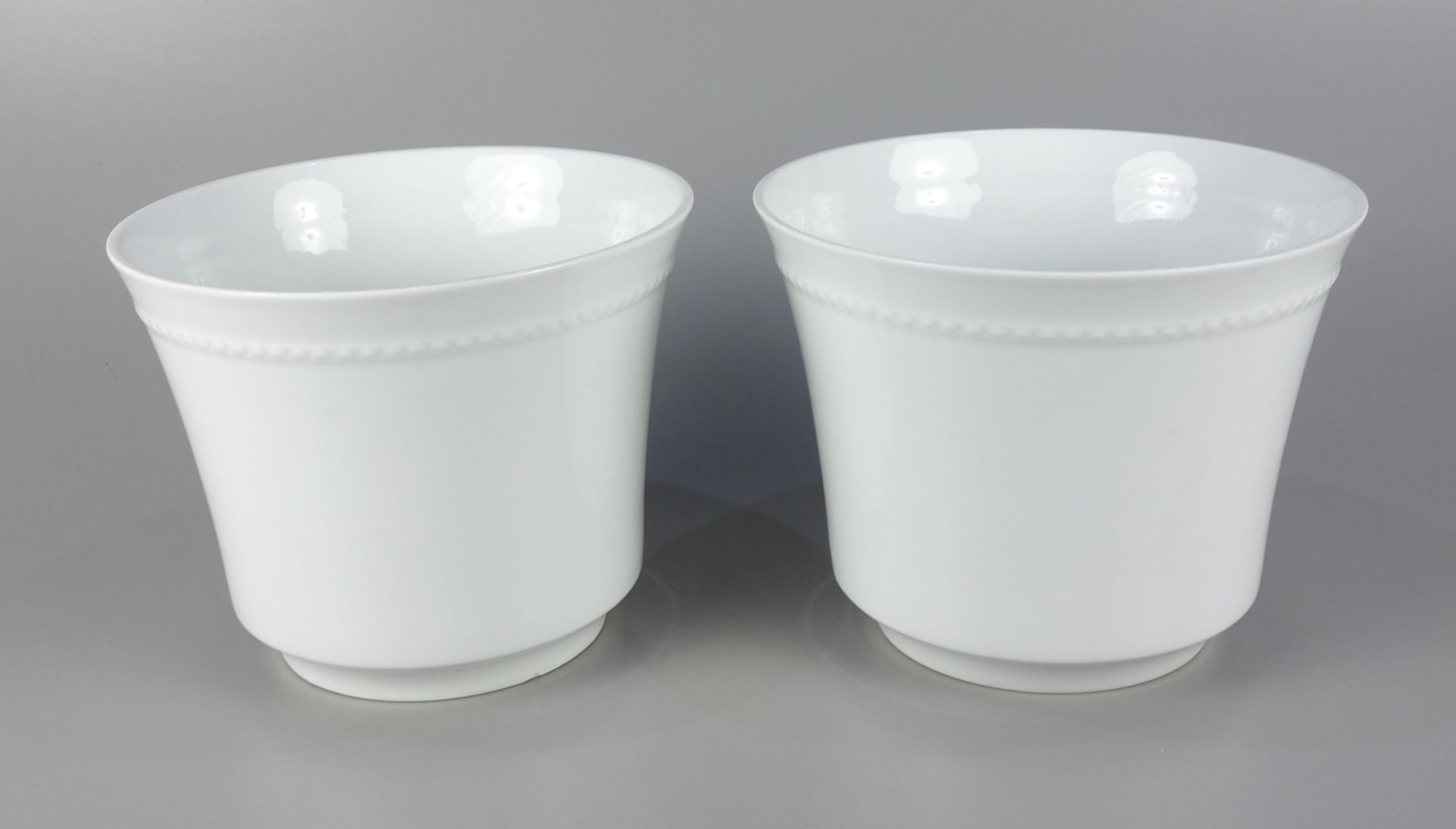 Pair of cachepots, white ware, Fürstenberg