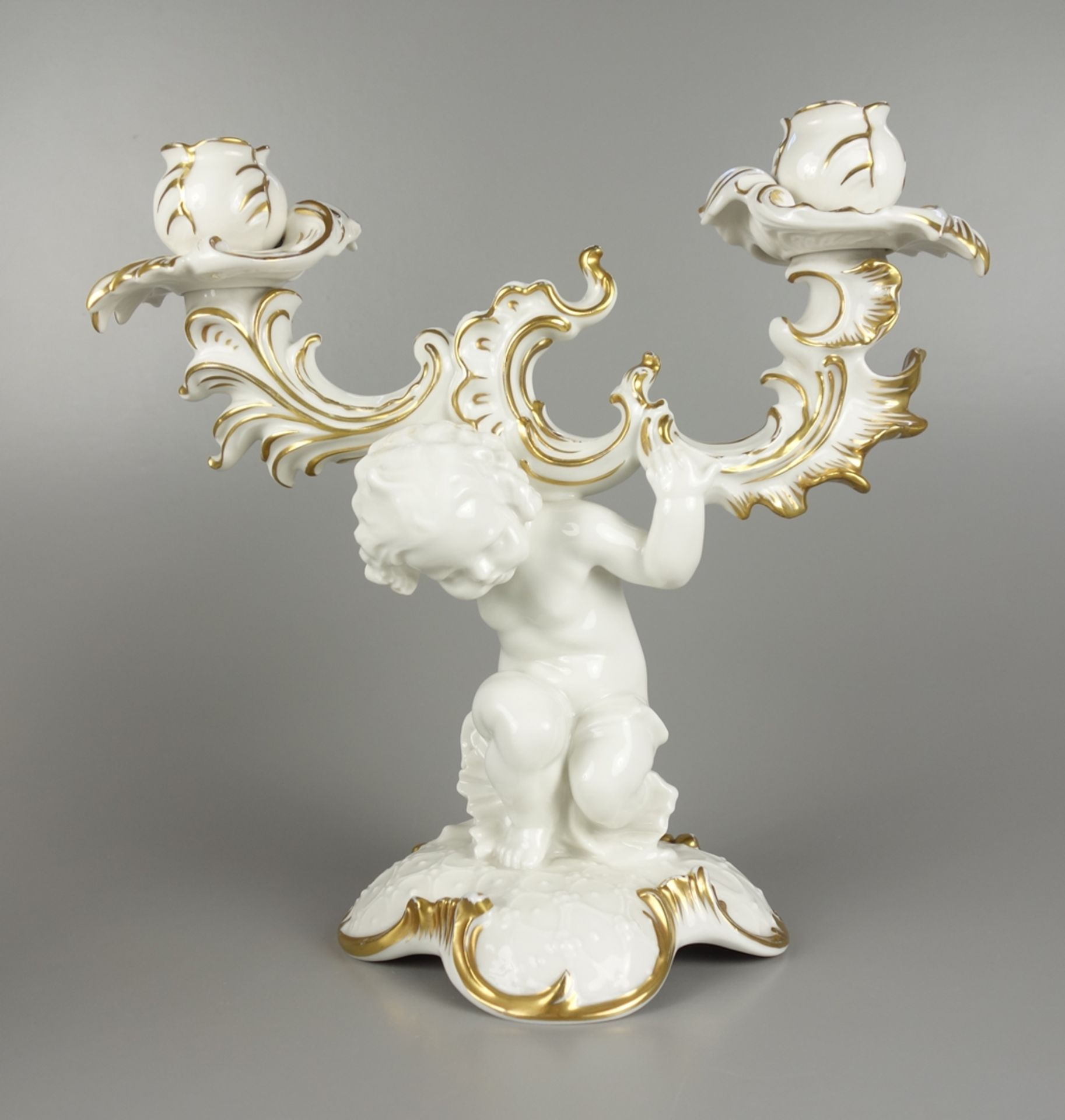 Pair of large figural candlesticks, Karl Tutter for Hutschenreuther, 1930s - Image 2 of 7