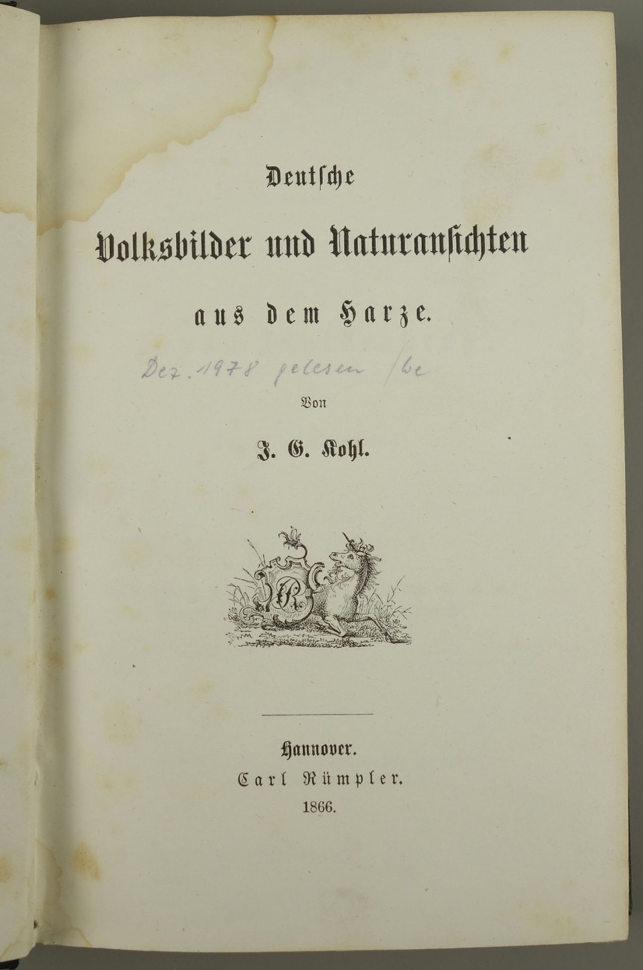 Deutsche Volksbilder und Naturansichten aus dem Harze, 1866