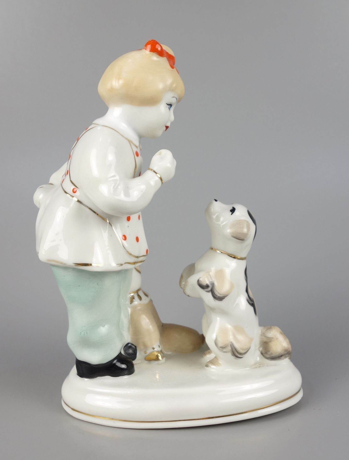 Porcelain figure "Educating a dog", Lomonosov, 2nd half 20th c. - Image 2 of 3