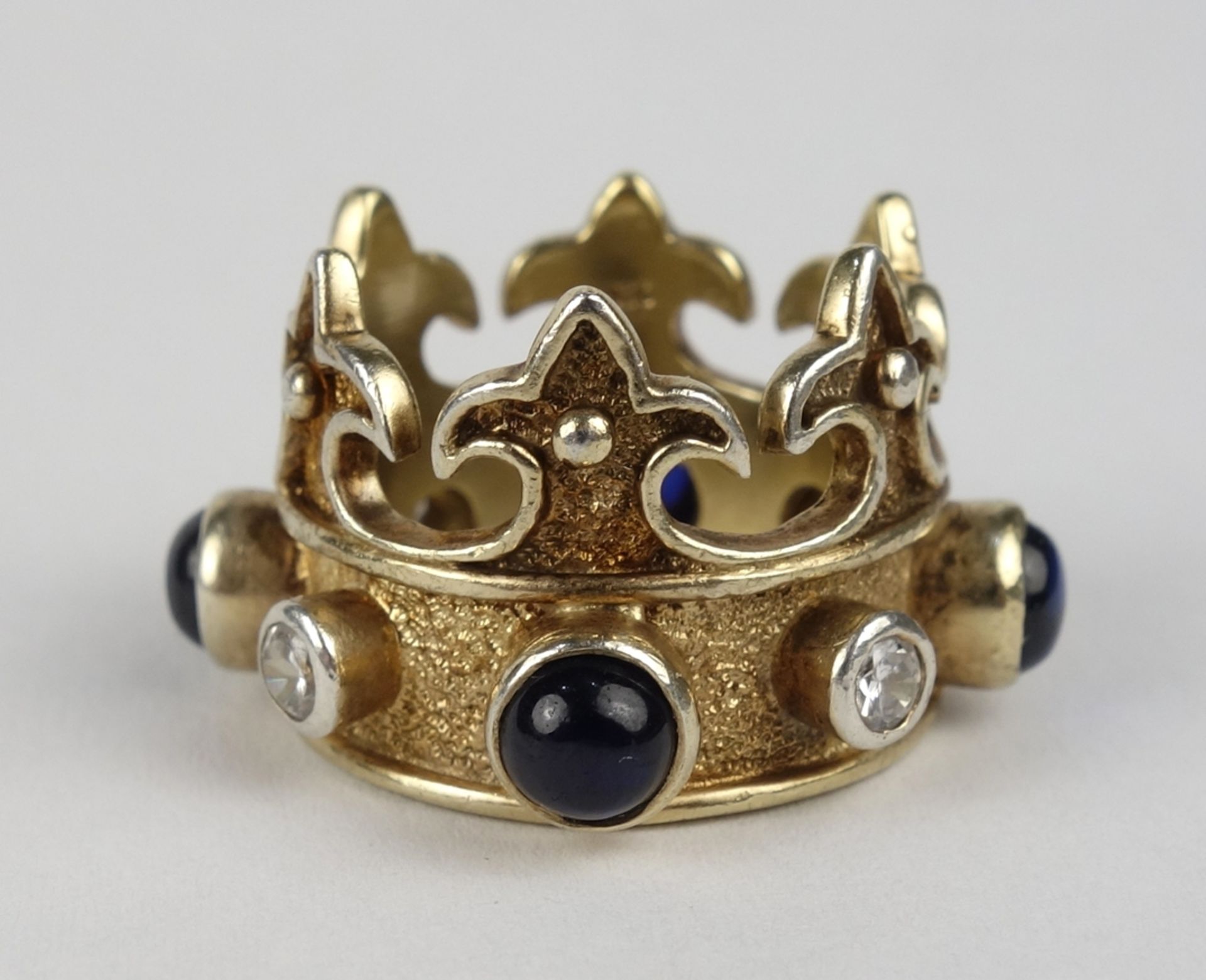 Crown ring, 925 silver/gold plated, w.9,29g