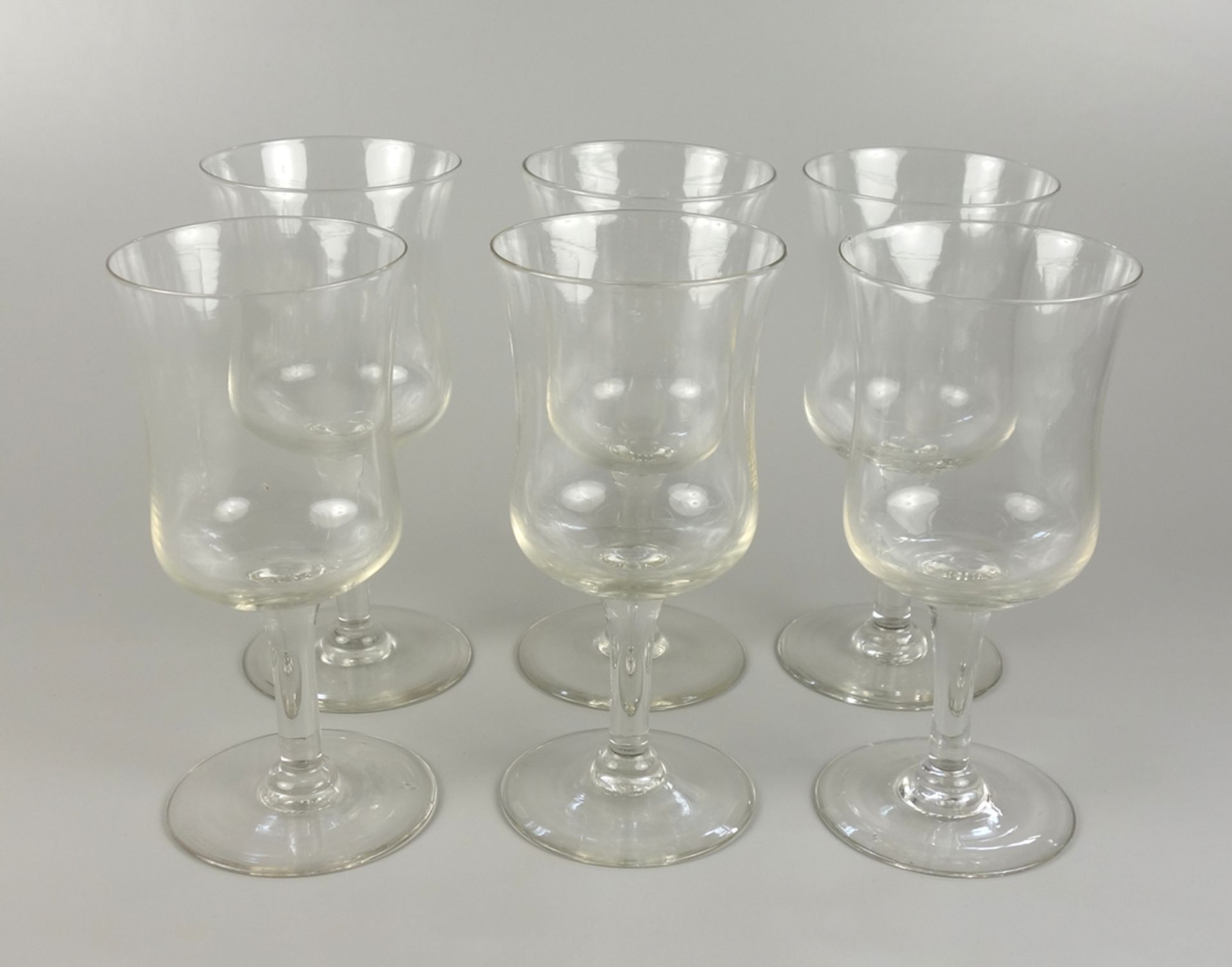 6 Red wine glasses, c.1920