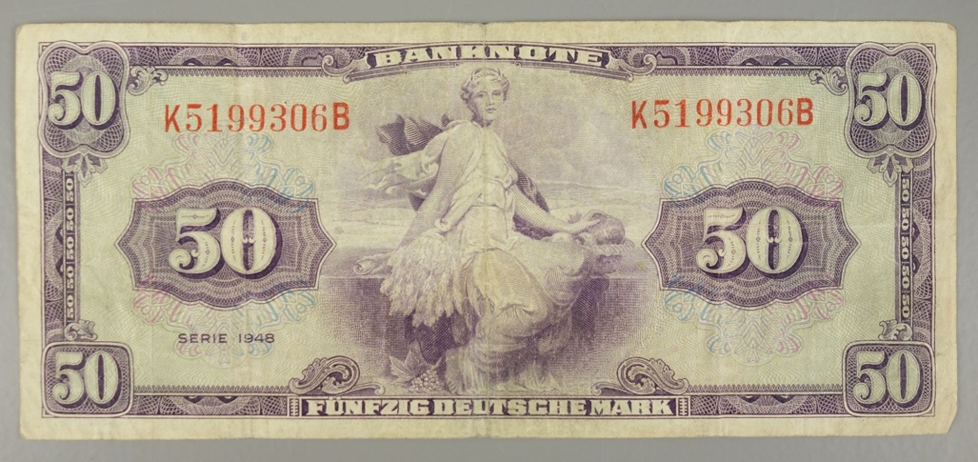 Behelfsgeld - Banknote, 50 Deutsche Mark, 1948 - Bild 2 aus 2