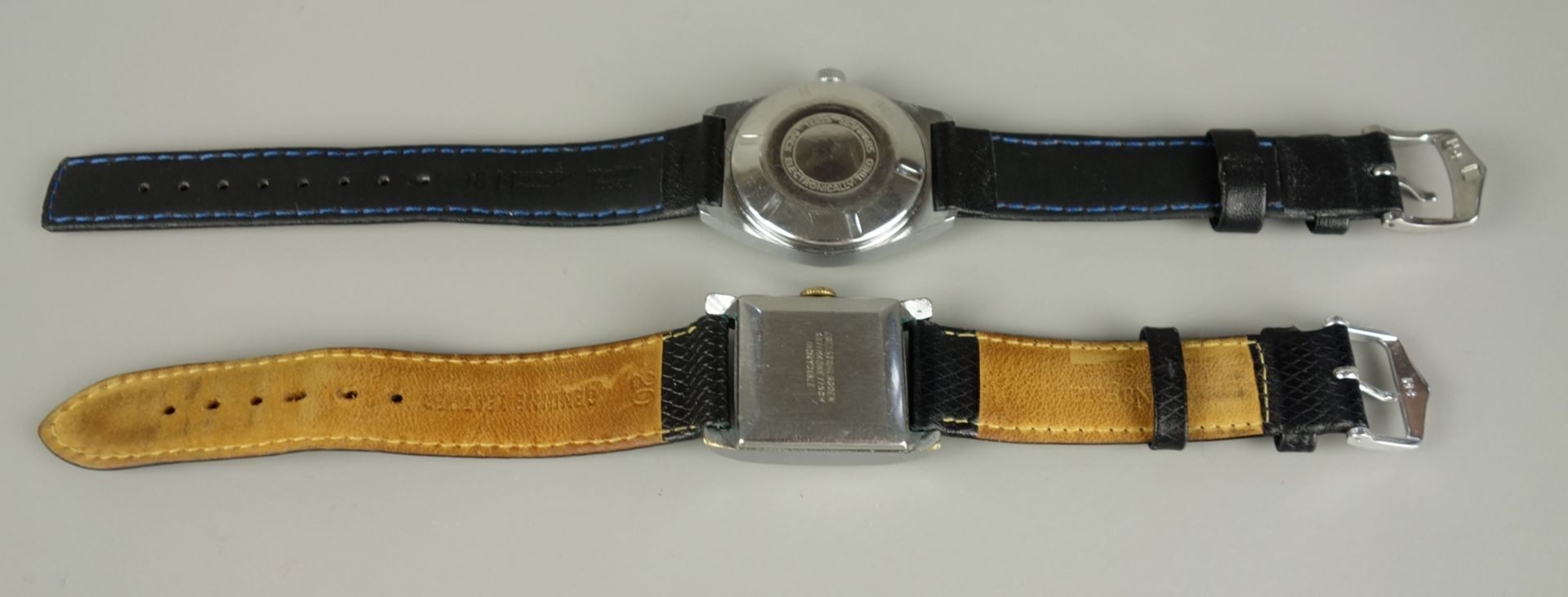 2 Armbanduhren: UMF Kal. M9, um 1960 u. Ruhla, UMF Kal. 24- 42, 1980er Jahre - Bild 3 aus 3