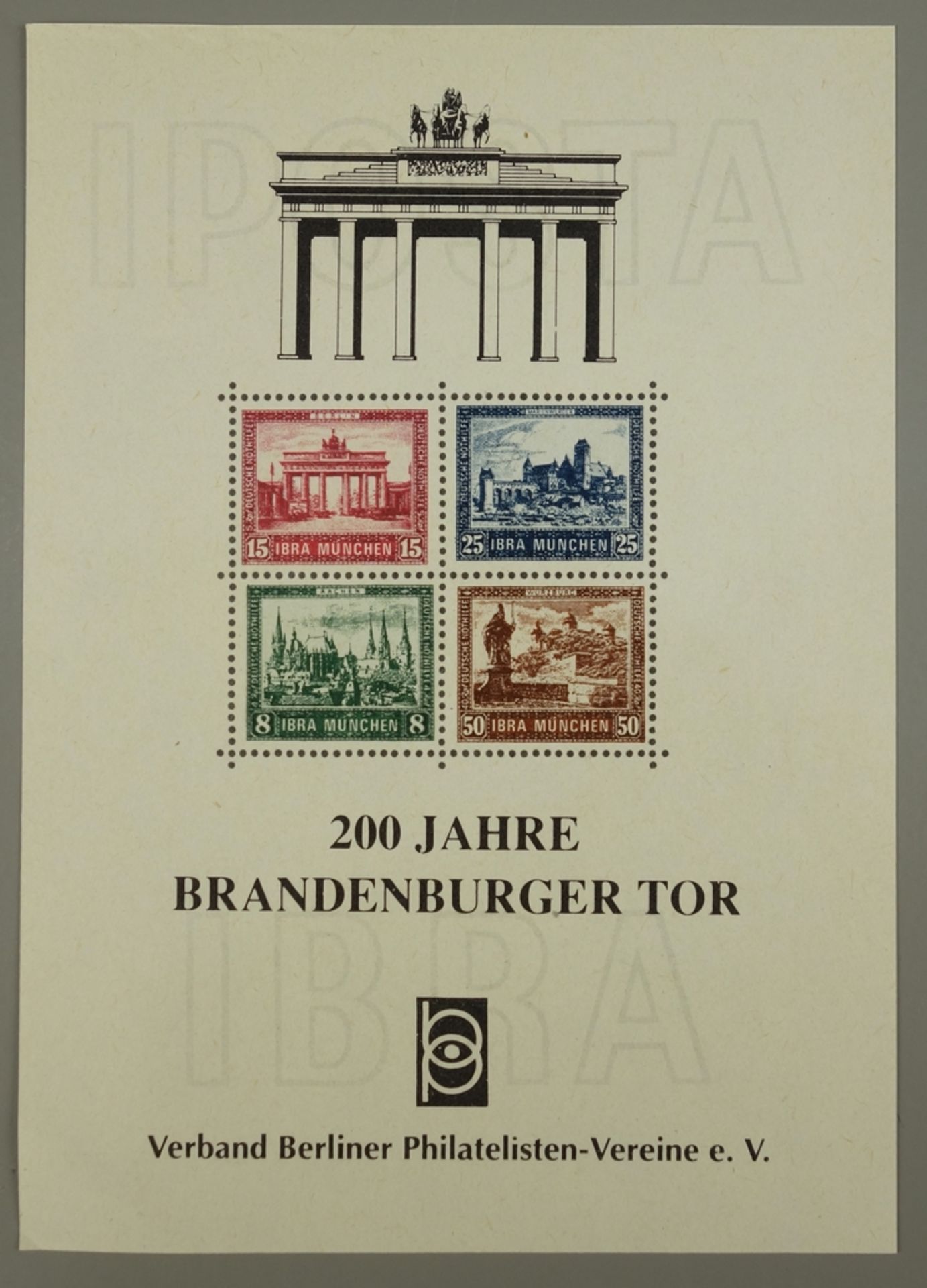 "IPOSTA IBRA - Briefmarken-Block postfrisch, Katalog-Nr. 446-49 Bl. 1, Deutsches Reich" 