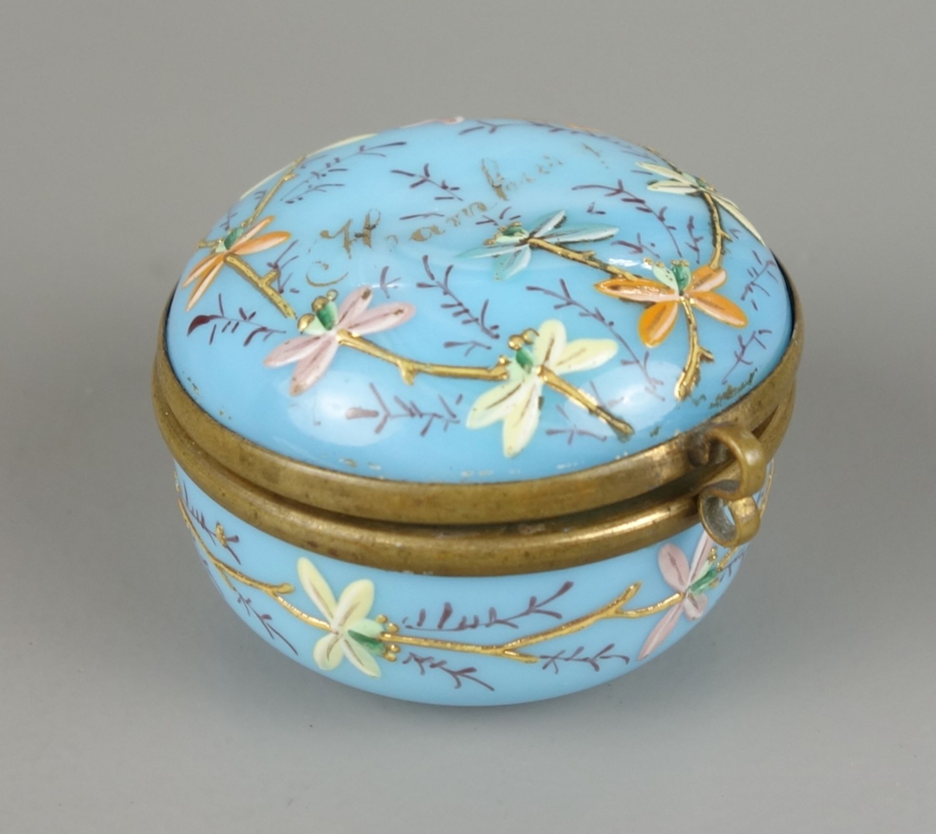 Souvenir box "Hamburg" with enamel painting, around 1860