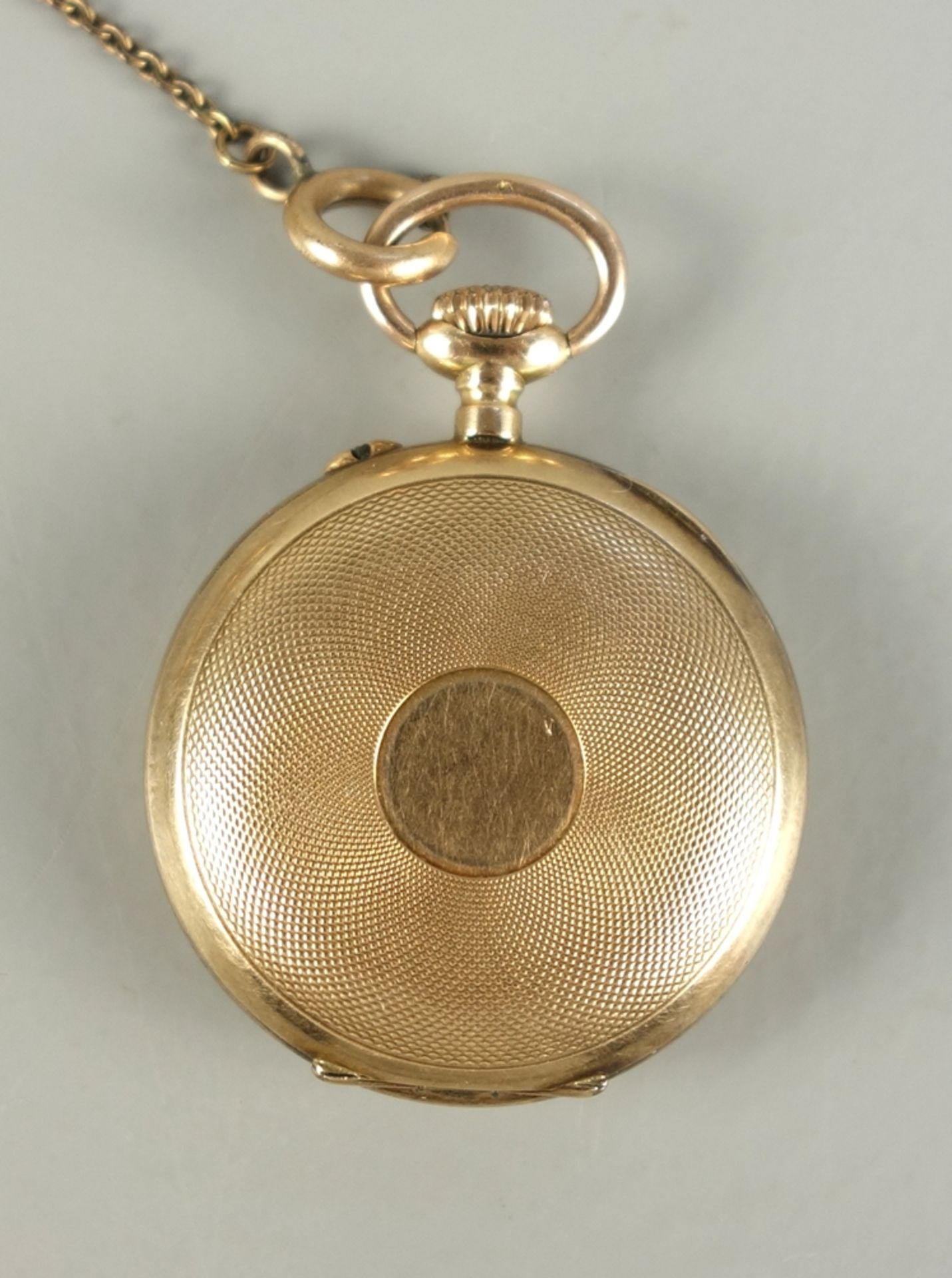 Damen-Taschenuhr, 585er Gelbgold, in Federzugarmband, um 1900 - Bild 2 aus 2