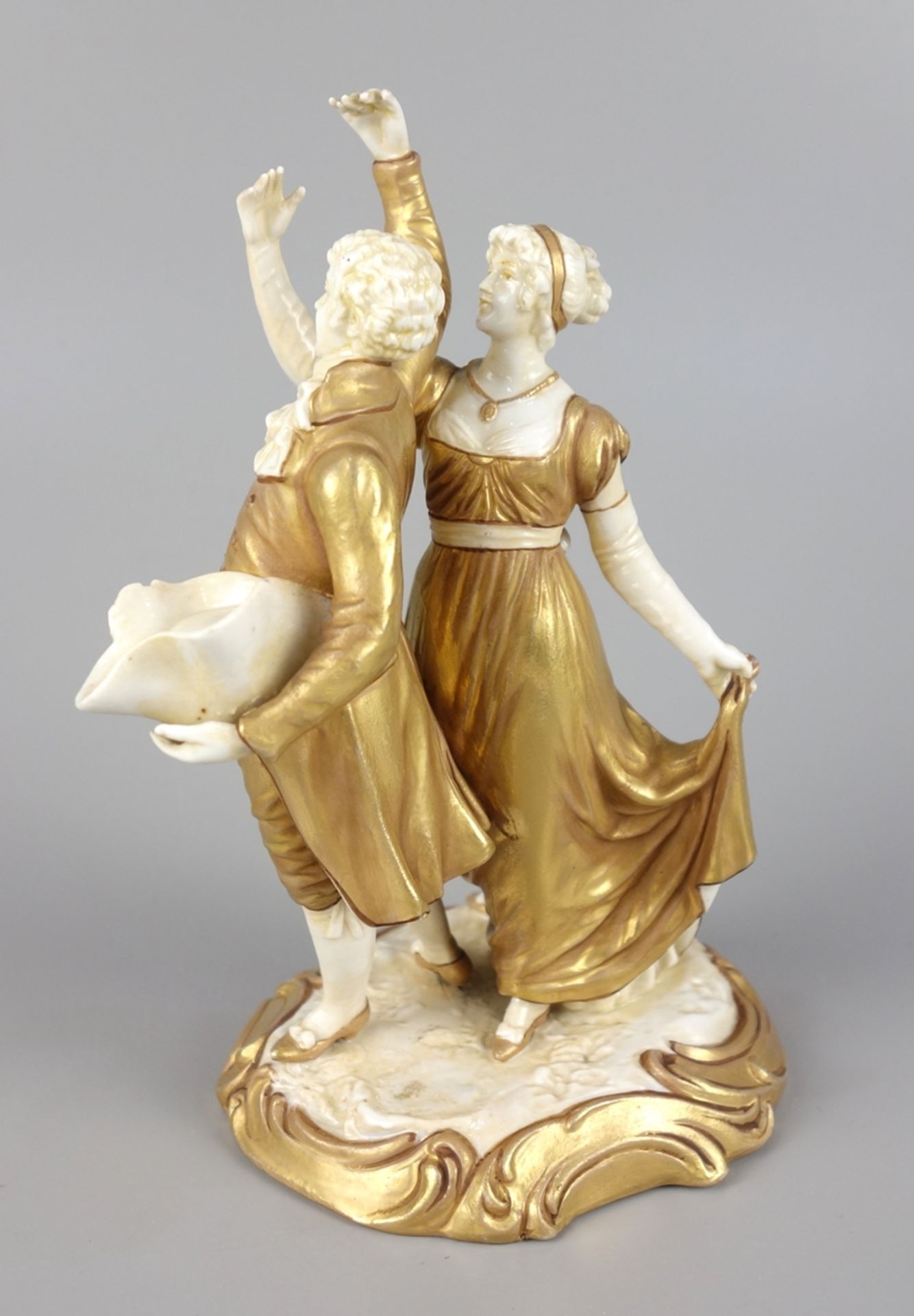 Gallant dancing couple, beehive mark, probably Vienna, end of the 19th century