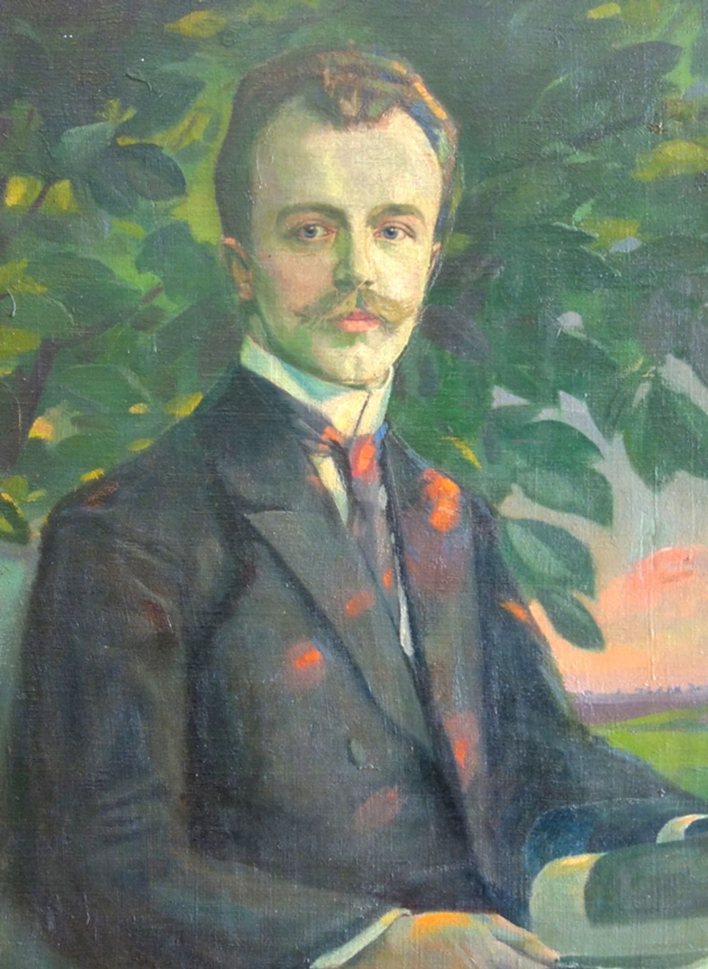 Otto Hänssgen (1885, Hassenhausen - 1956, Rethen), "Lehrer von Adenbüttel", um 1920, Öl/Lwd.