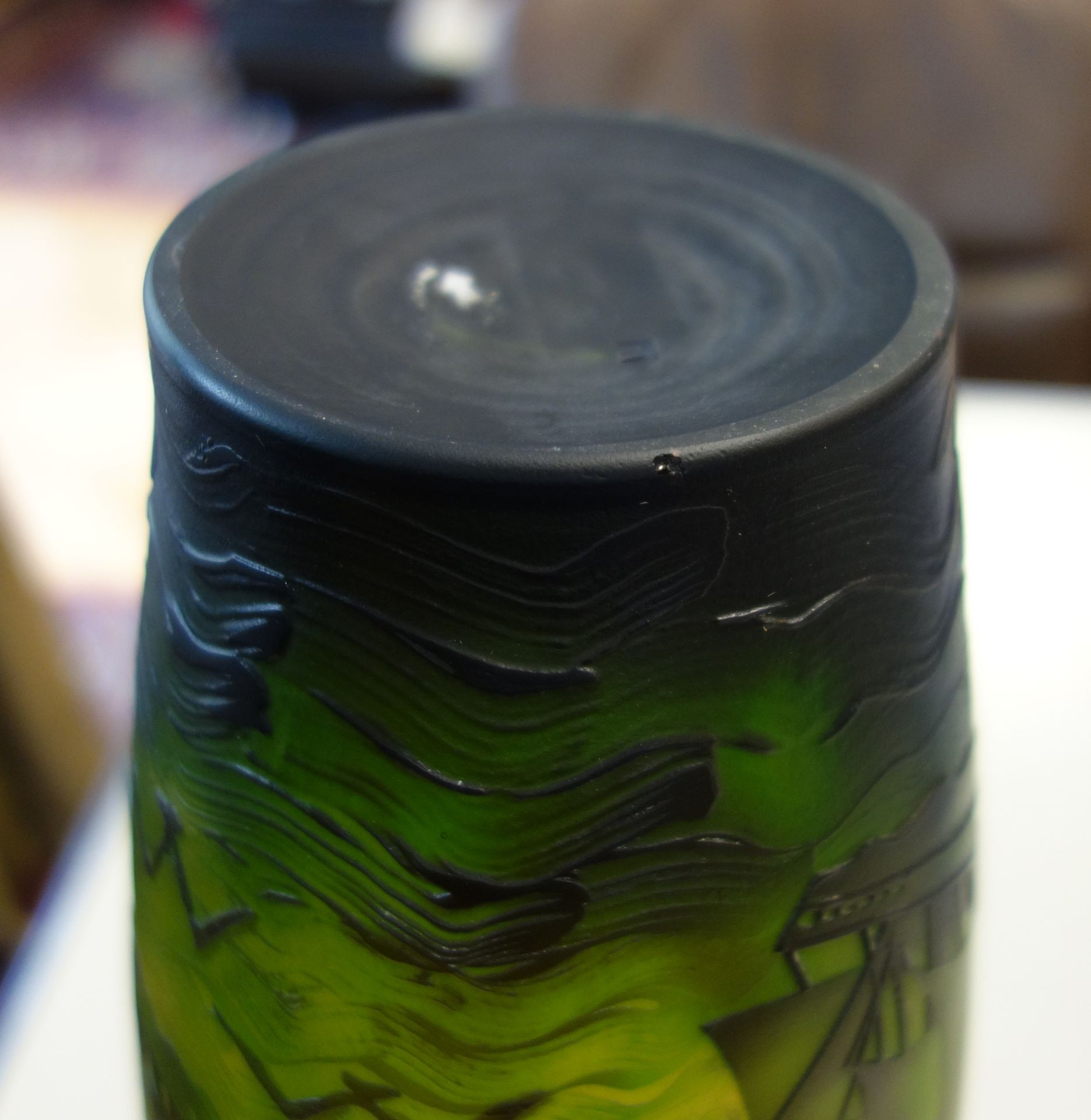 large vase, cameo glass with maritime scene, 20th c. - Image 4 of 4