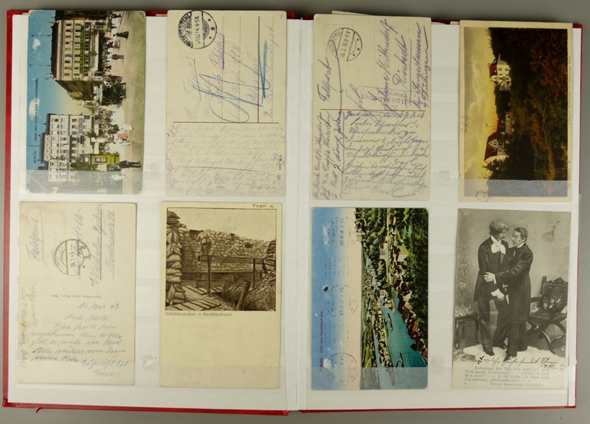 56 Ansichtskarten, Kaiserreich und 1. Weltkrieg