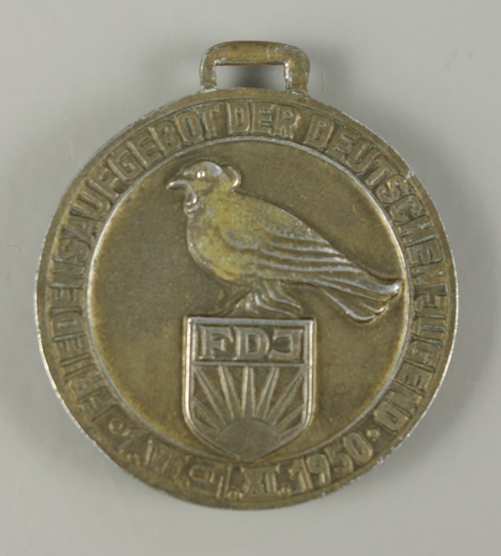 FDJ Medaille: Friedensaufgebot der deutschen Jugend 1950 (ohne Schleife)