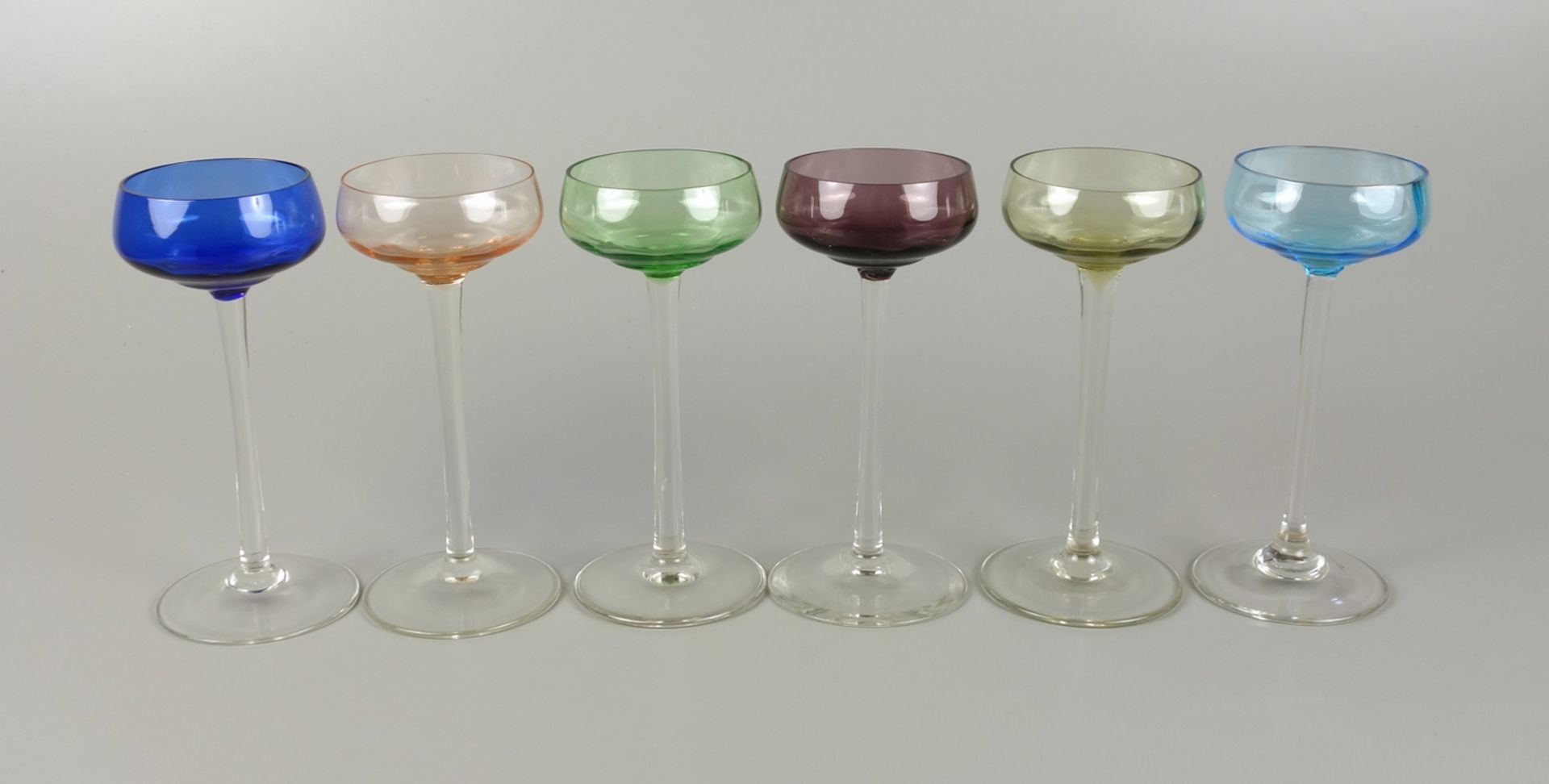 6 Liqueur glasses, c. 1920, h.13,3cm