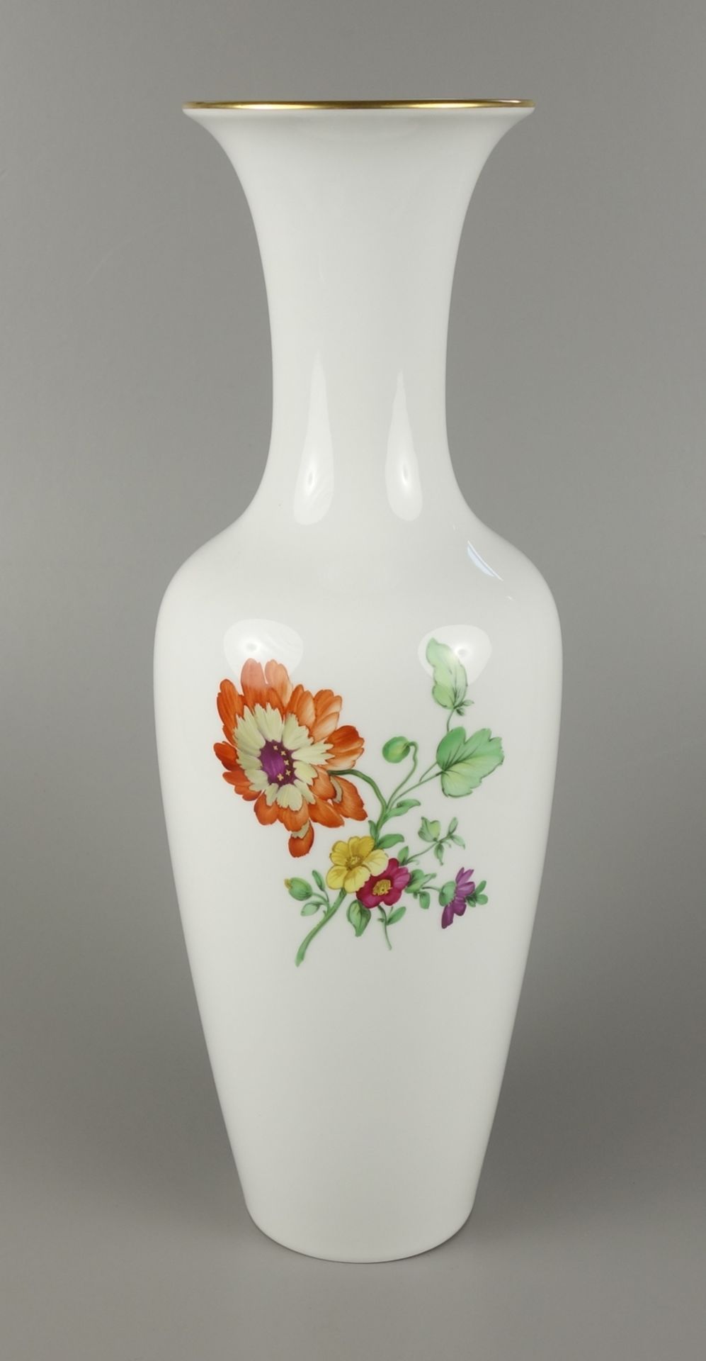 Vase mit Hausmalerei, Modell Asia, KPM Berlin, 2.Hälfte 20.Jh., H.34cm