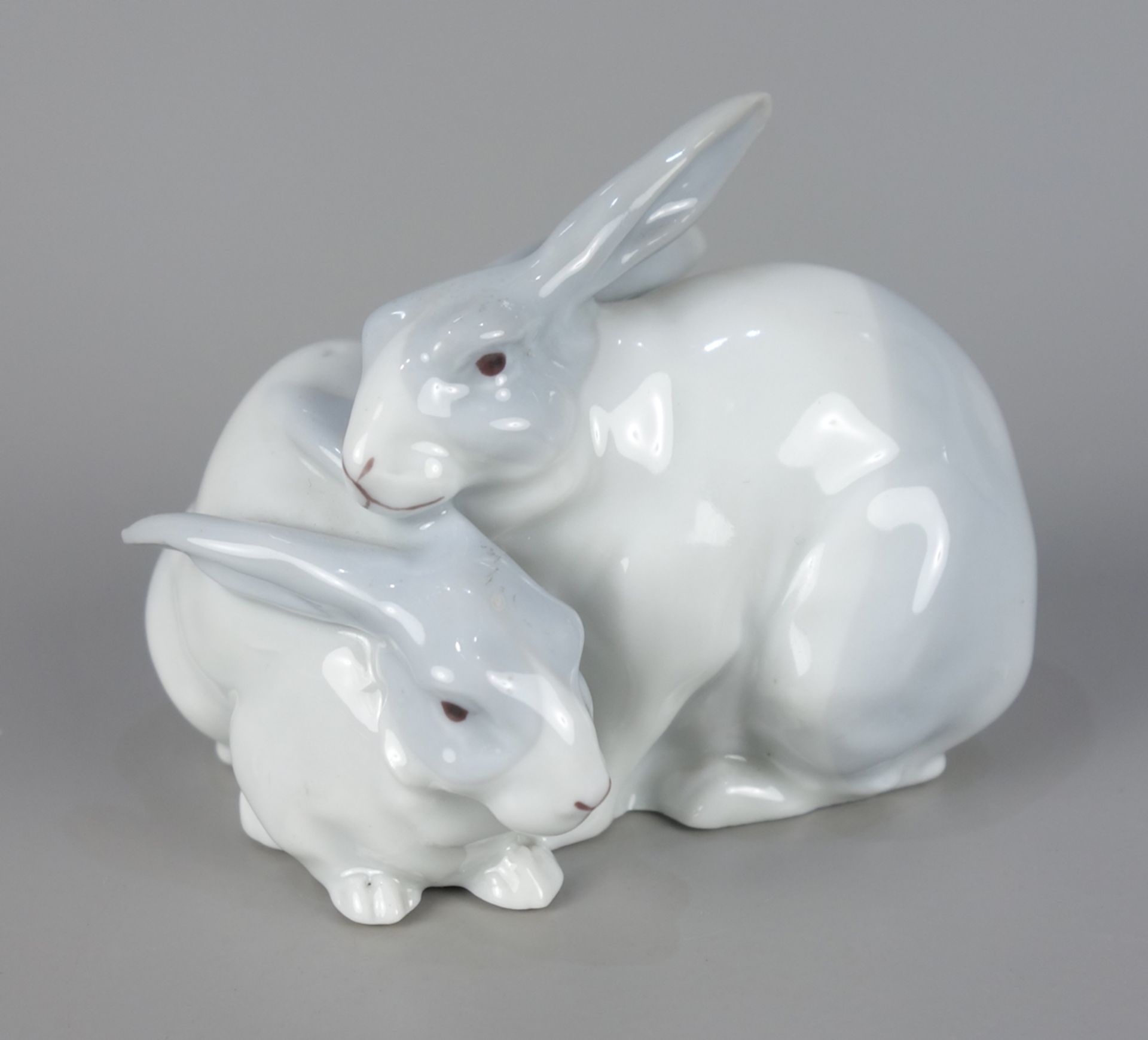 Pair of hares, without maker's mark, probably 1920s