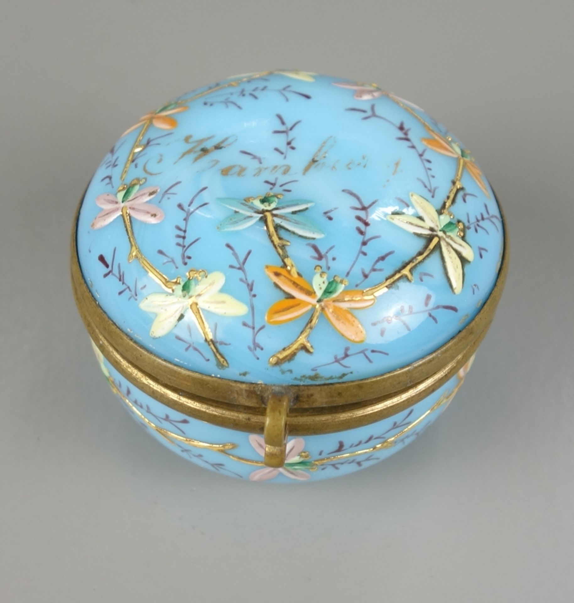 Souvenir box "Hamburg" with enamel painting, around 1860 - Image 2 of 3