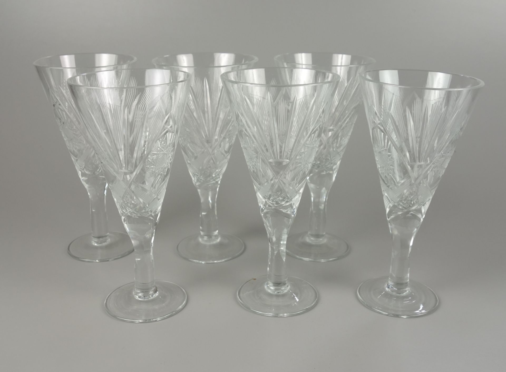 6 crystal glasses, h.15,1cm