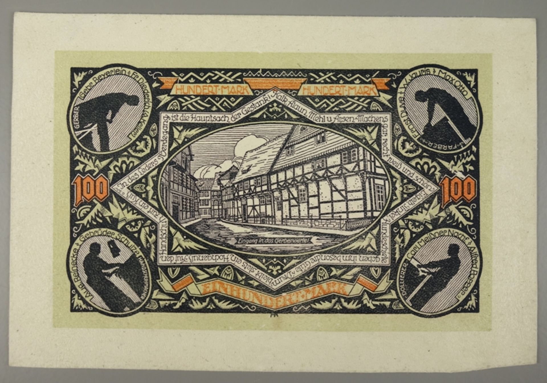 100 Mark 1922, Notgeld - Ledergeld, Osterwieck  - Bild 2 aus 2