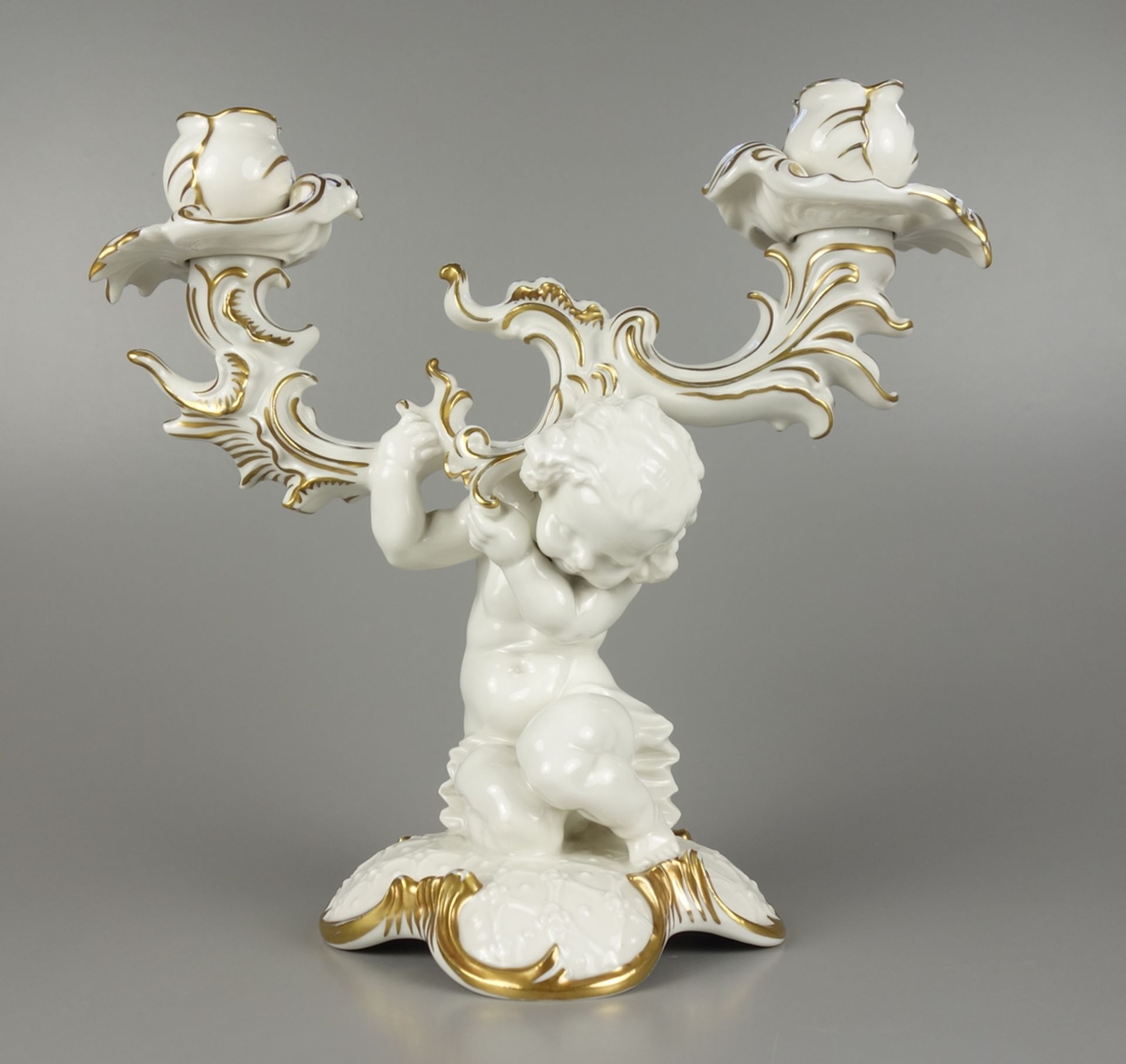 Pair of large figural candlesticks, Karl Tutter for Hutschenreuther, 1930s - Image 3 of 7