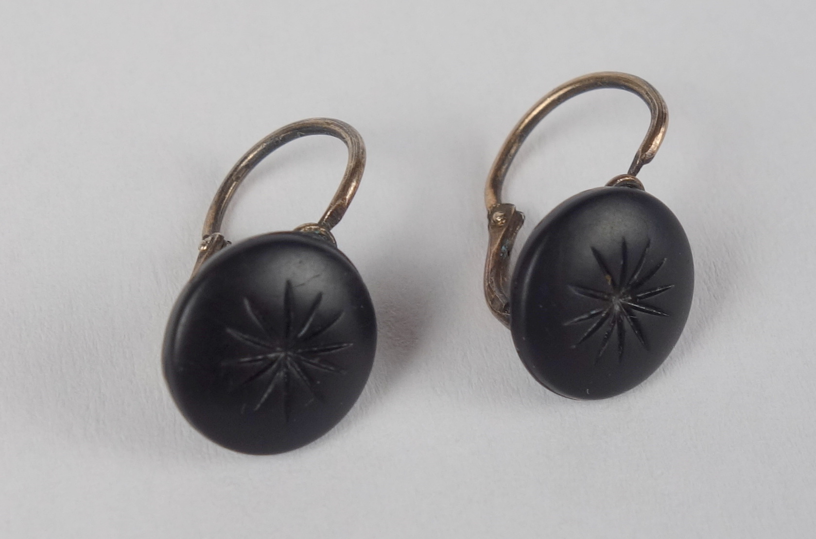 Pair of earrings, garnet, Historicism, c. 1880