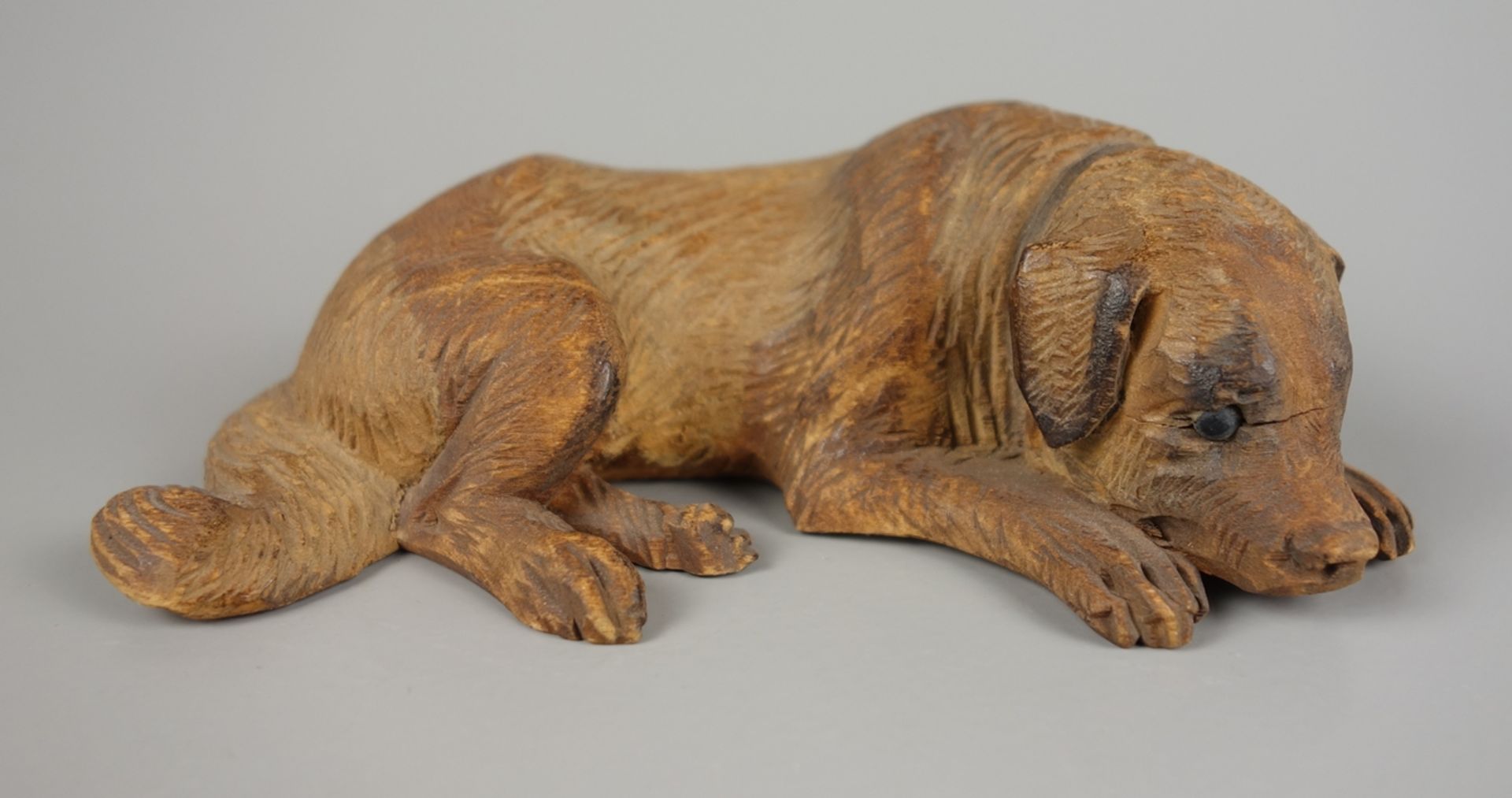 Lying dog, softwood, 1920s