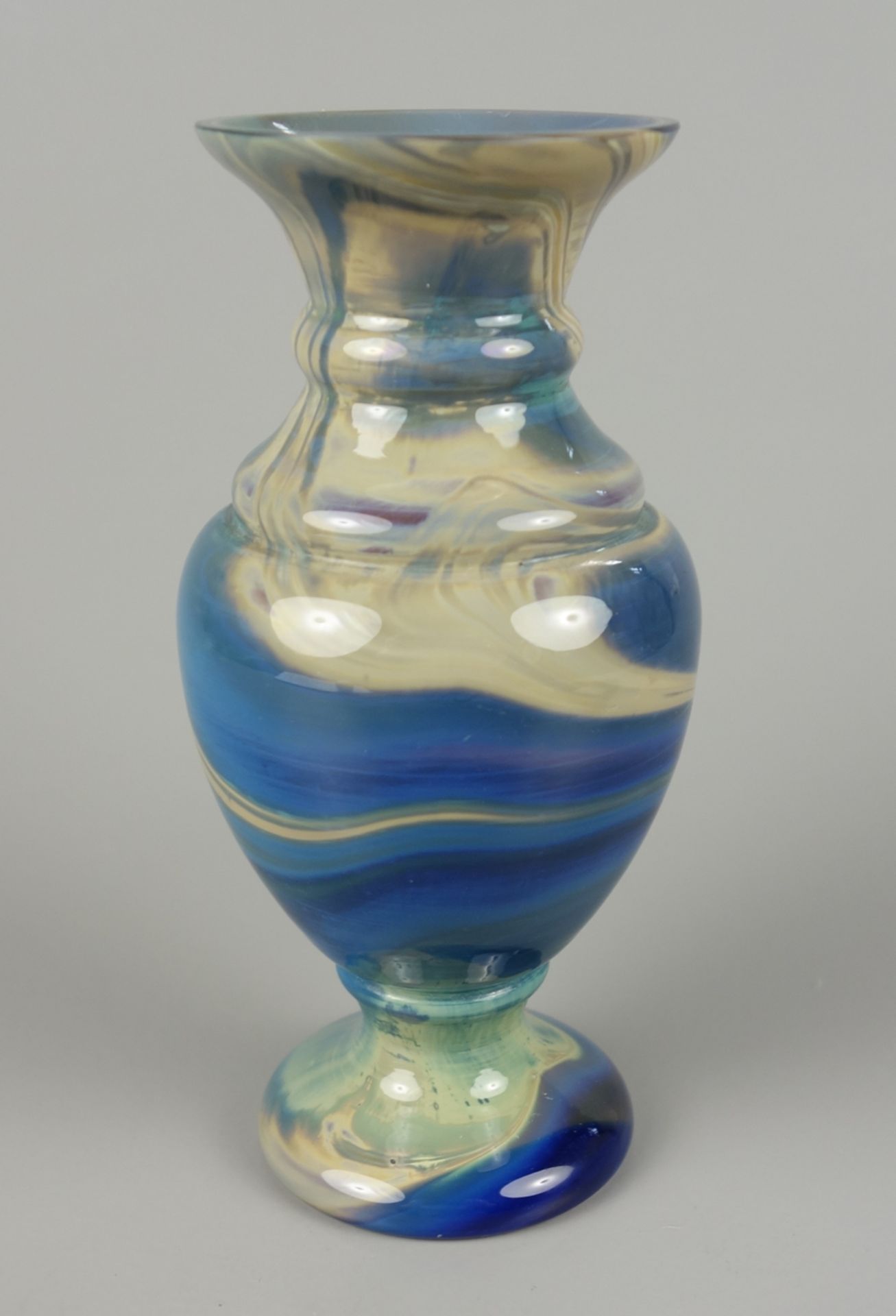 Vase, Lithyalinglas, um 1890, H.14cm