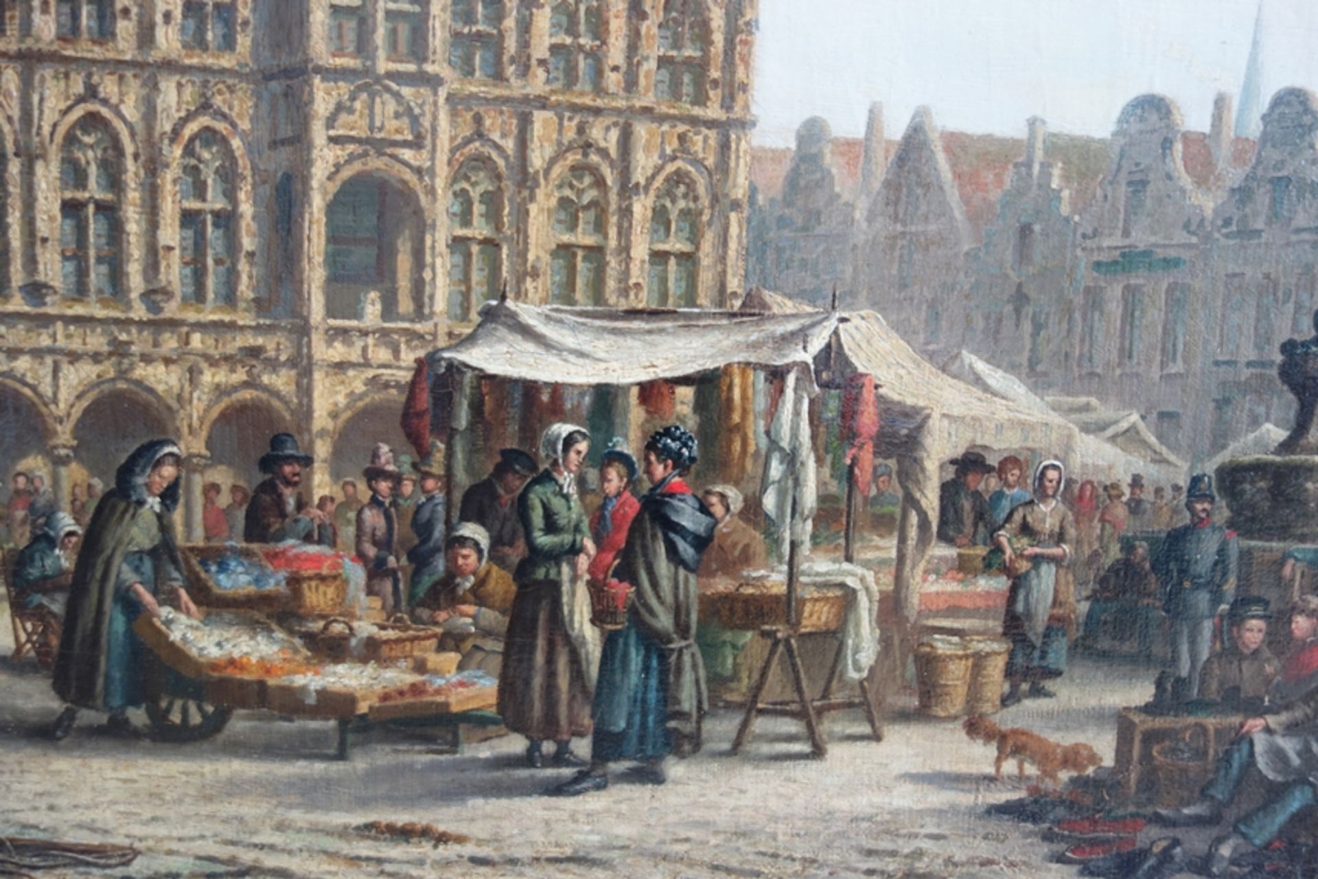 Victor Vervloet (1829-1904, BEL), "Rathaus von Oudenaarde", 1888, Öl/Lwd. - Bild 5 aus 6