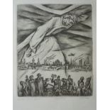 Eberhard Tacke (1903-1989), "Christus über der Stadt", 1956, Radierung