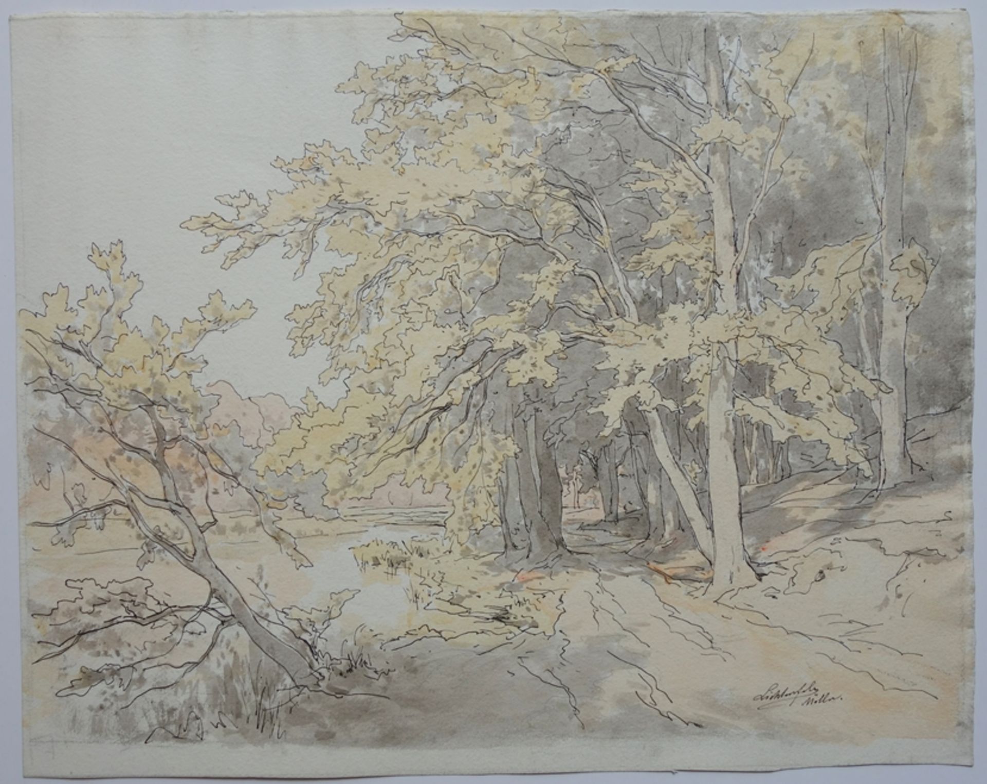 Eduard Peithner von Lichtenfels (1833, Vienna - 1913, Berlin), 4 landscape studies "Mölln", ink/gra - Image 2 of 4