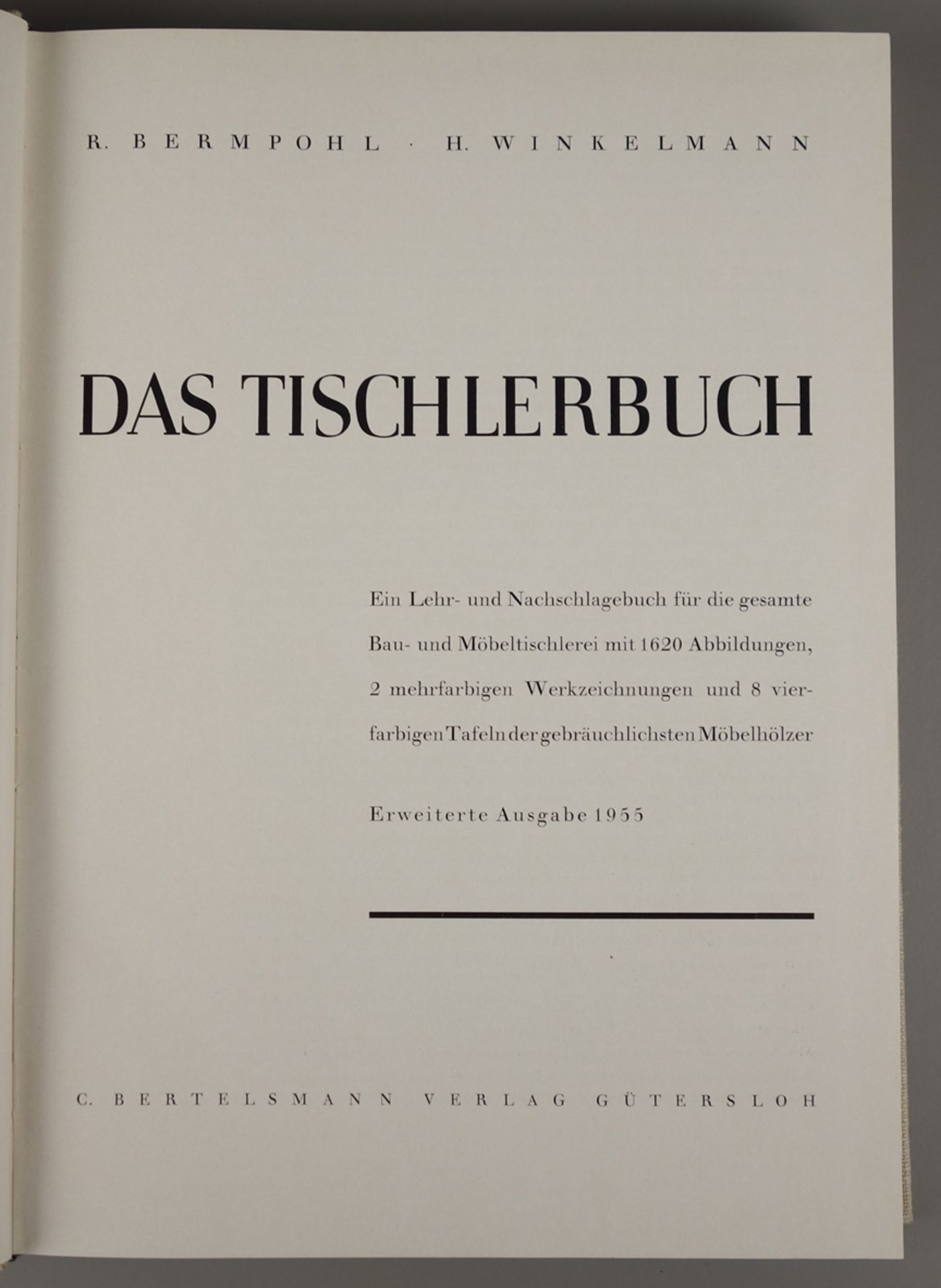 Das Tischlerbuch,  R.Bermpohl und H.Winkelmann, 1955