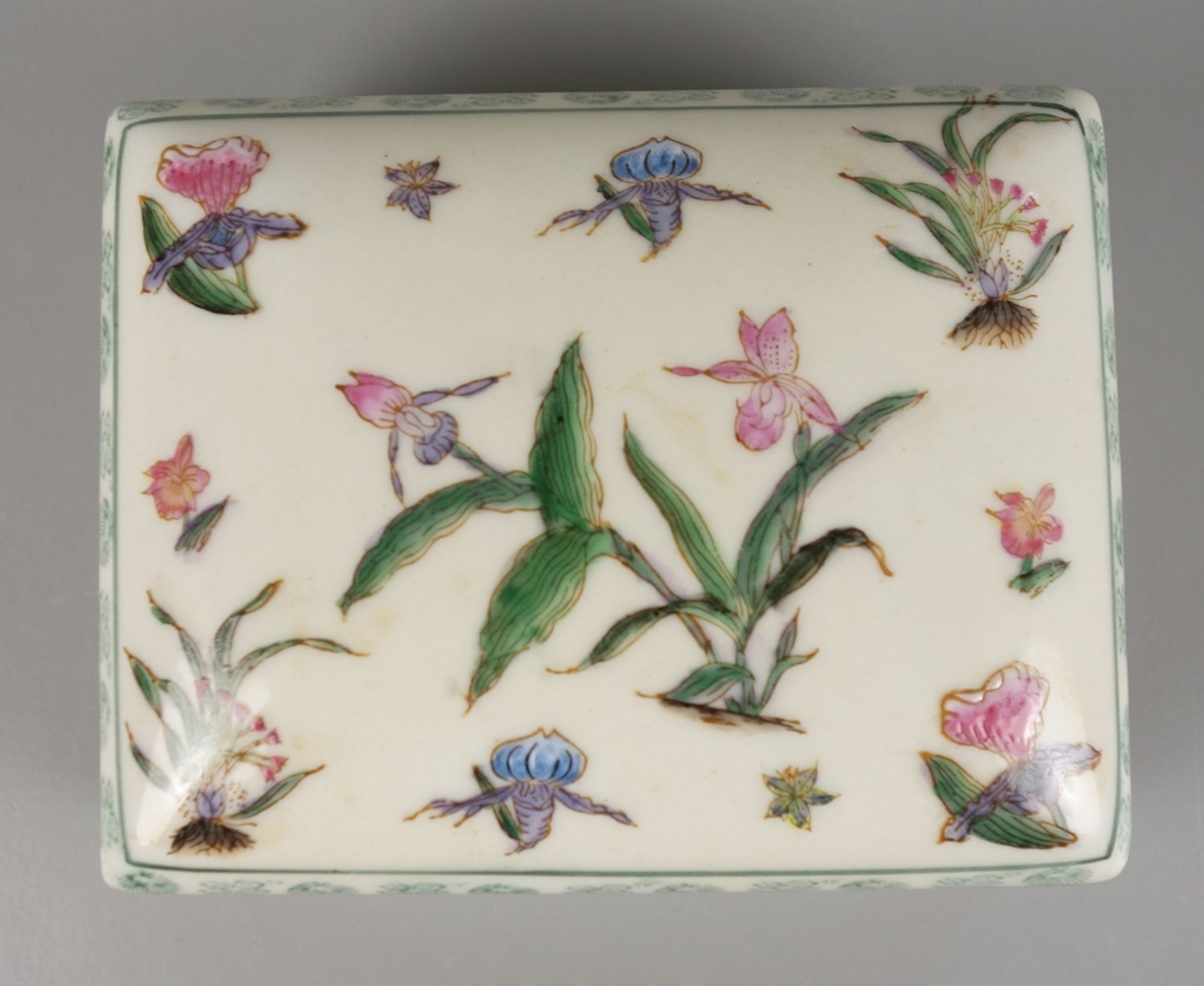 Box with orchid decoration, 2nd half 20th cent.