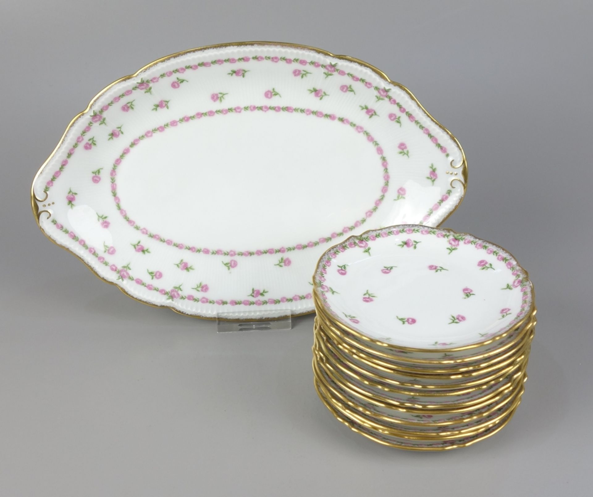Set of 13 confectionary bowls, Royal Limoges, decor Gilda