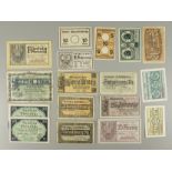 16 Kleingeldersatzscheine, 1917-1920
