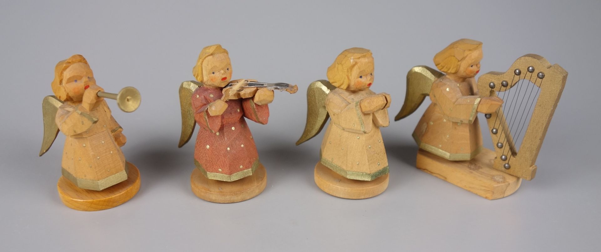 4 Engel aus Engelkapelle, Schumann & Wagner, Grünhainichen, Erzgebirge, 1.Hälfte 20.Jh.