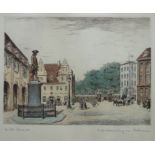 Kurt Pallmann (1886-1952), "Der Alte Dessauer", kolorierte Radierung