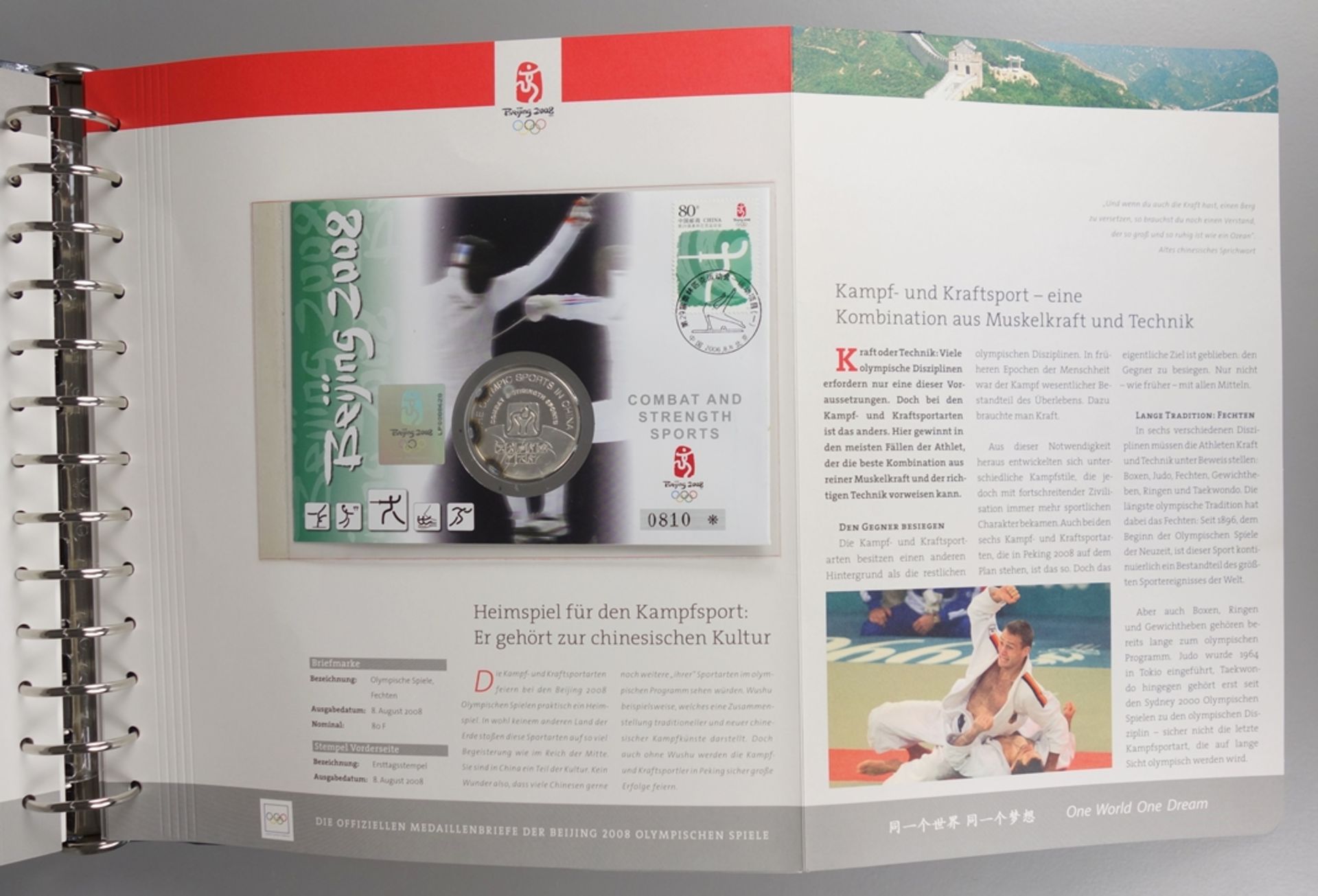 2 albums, medals and medal covers, Beijing 2008 Olympics and album "10 Jahre Dt.Einheit" (10 Years  - Image 6 of 9
