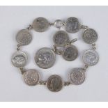 silbernes Münzarmband und Kettenanhänger mit niederländischen Münzen