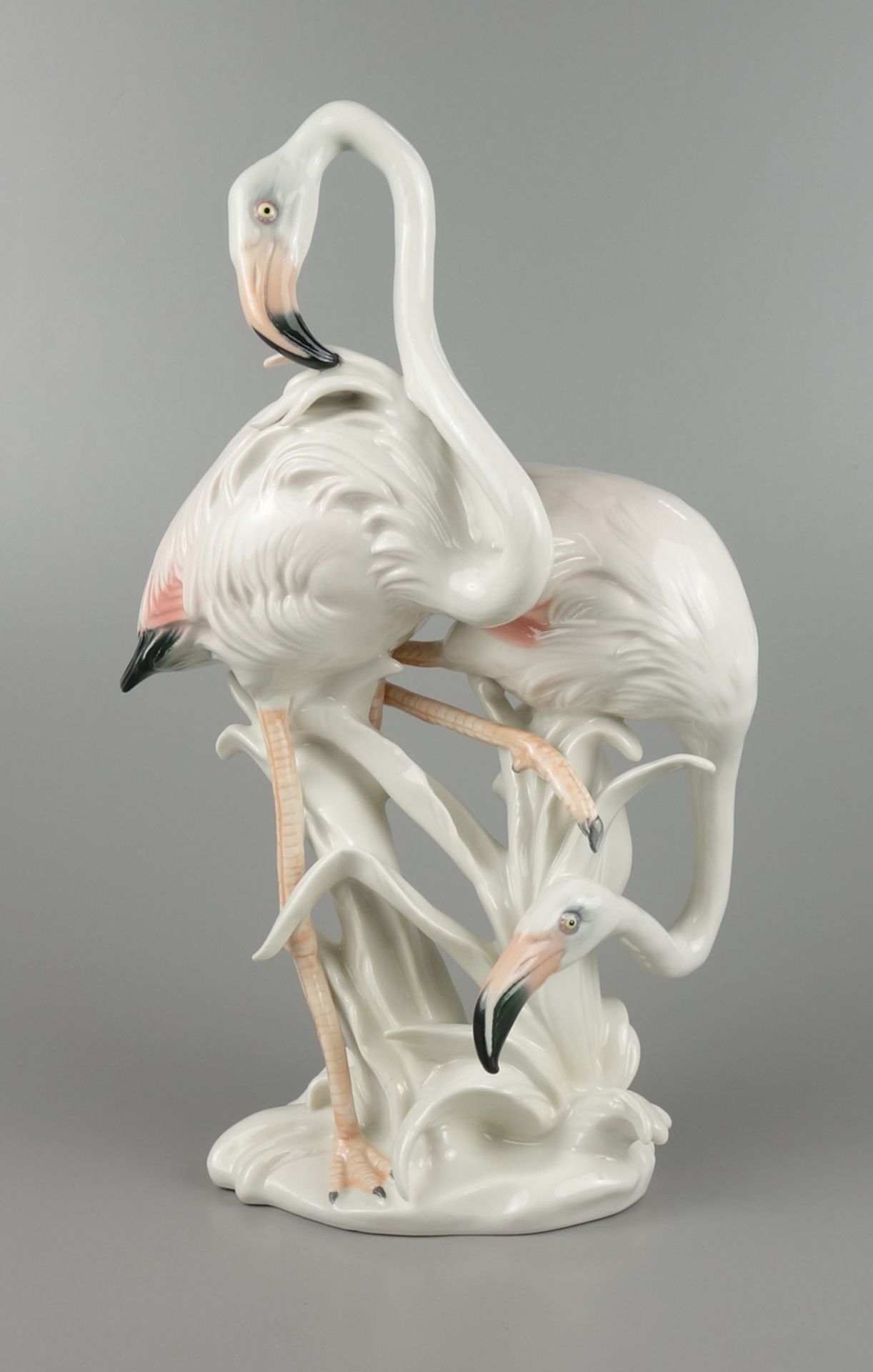 Flamingos, Ens porcelain, Thuringia, h.28,5cm