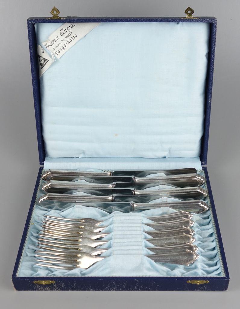 12-pcs. breakfast cutlery, 800 silver, Bremer Silberwarenfabrik /BSF, model Friederike - Image 3 of 3