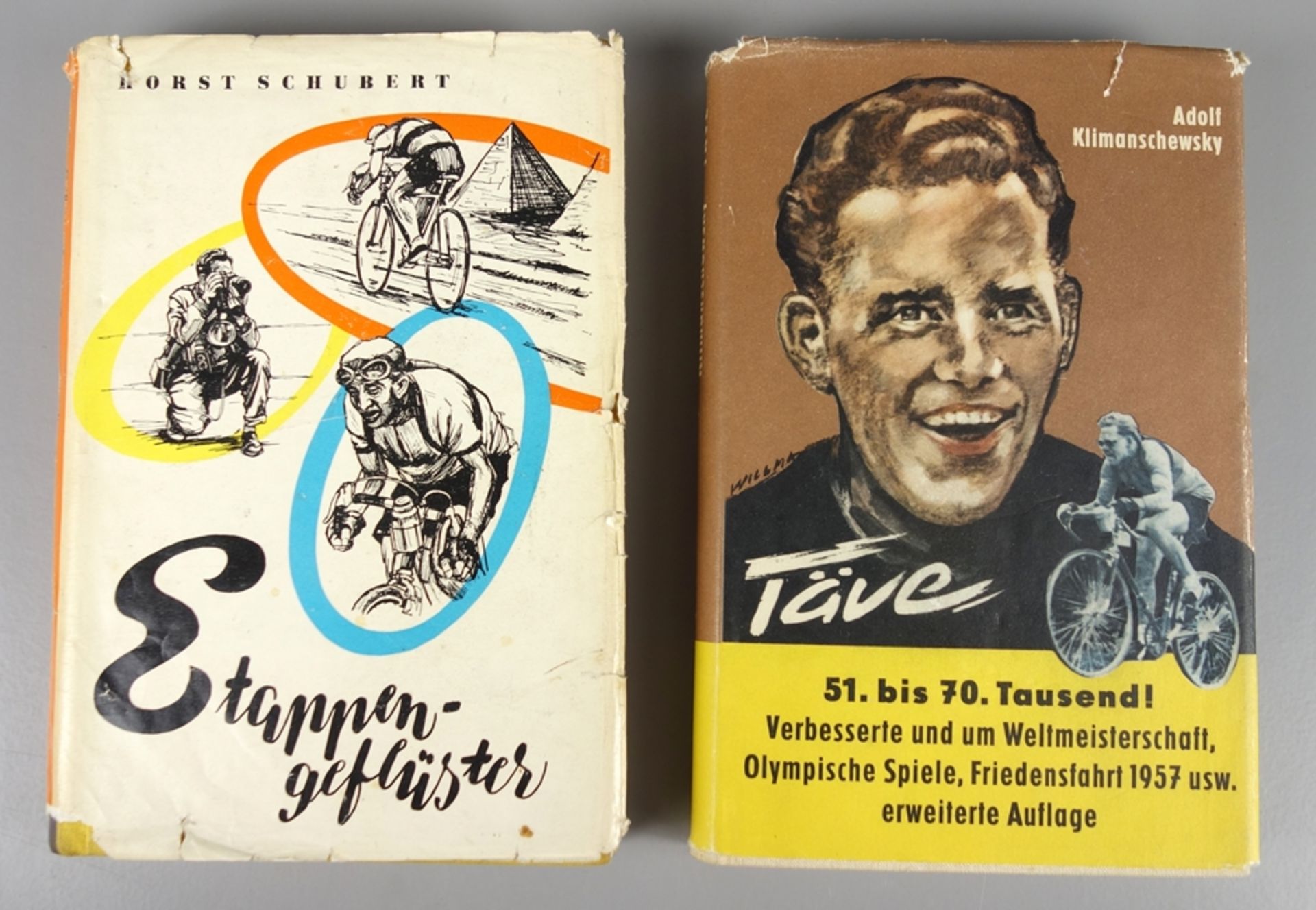 2 Bücher über Radsport, 1950er Jahre