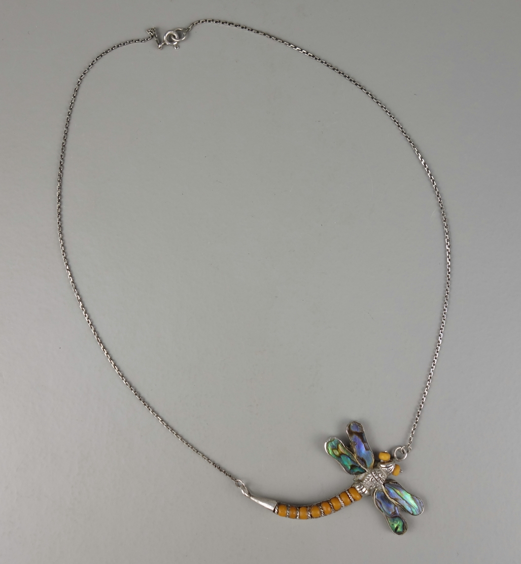 Necklace with dragonfly, 985 silver, weight 9,93g - Image 2 of 2