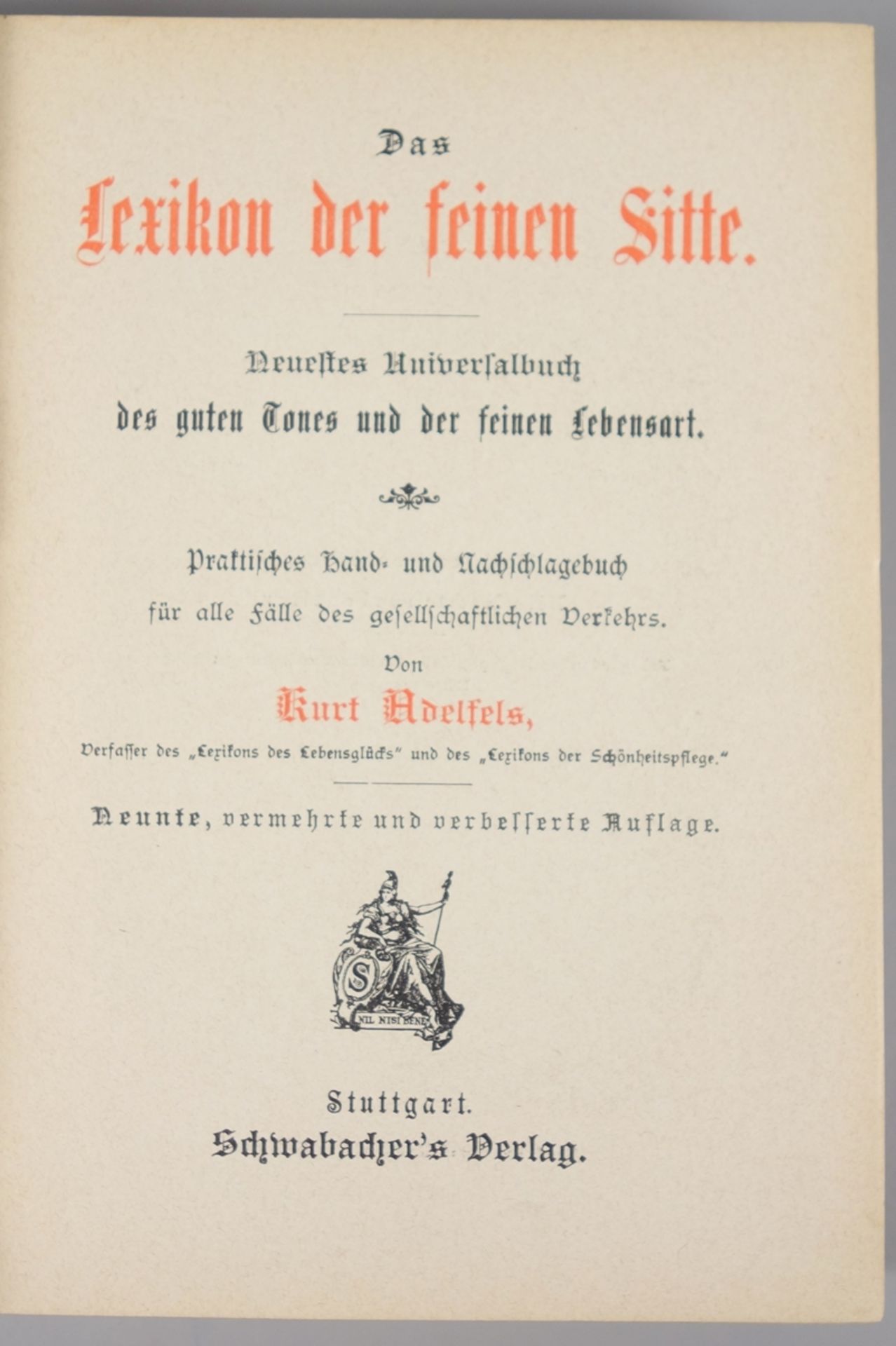 "Das Lexikon der feinen Sitte", Kurt Adelfels, um 1900 - Bild 2 aus 2