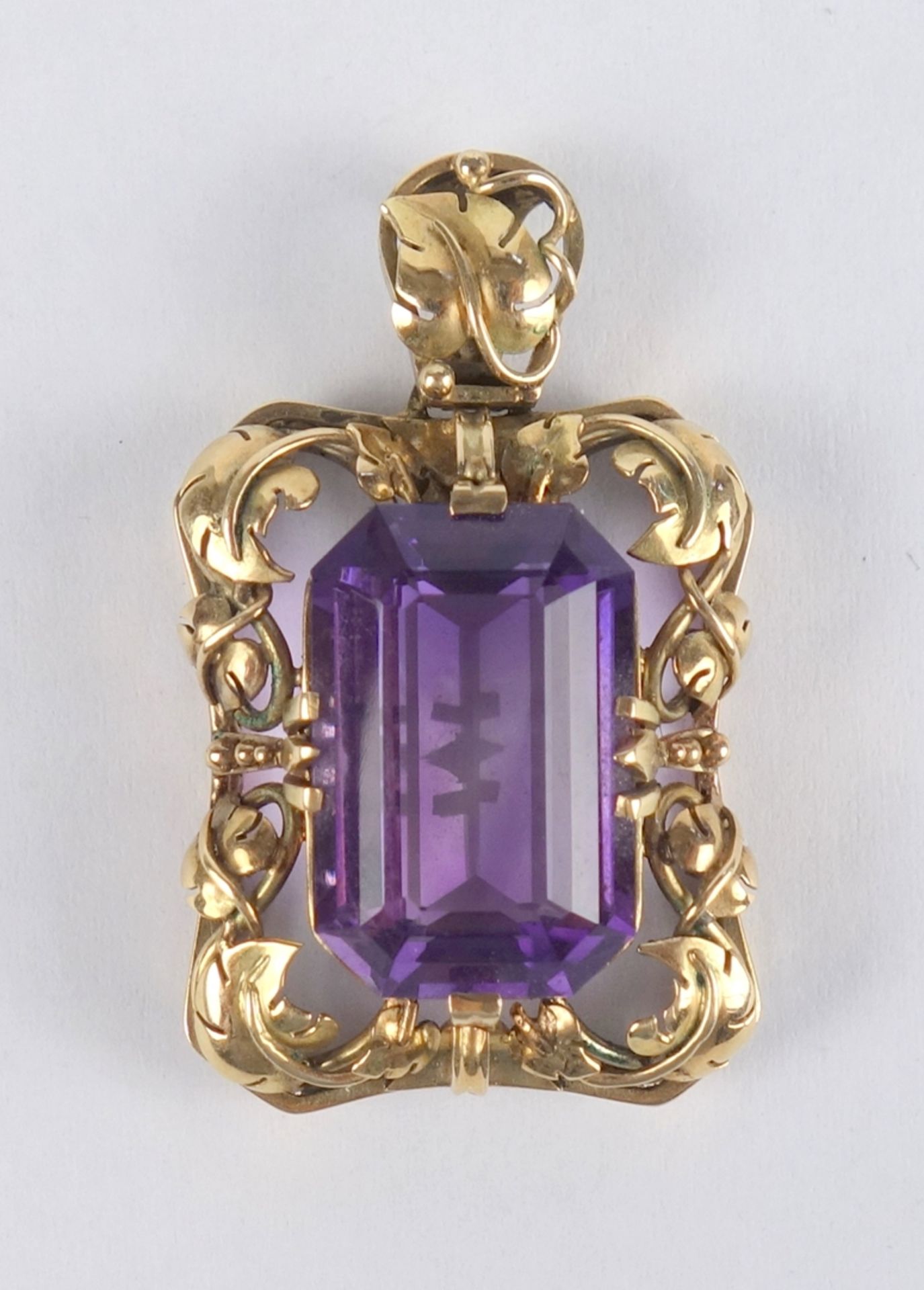 Anhänger mit Amethyst, 585er Gold, Goldschmiedeanfertigung