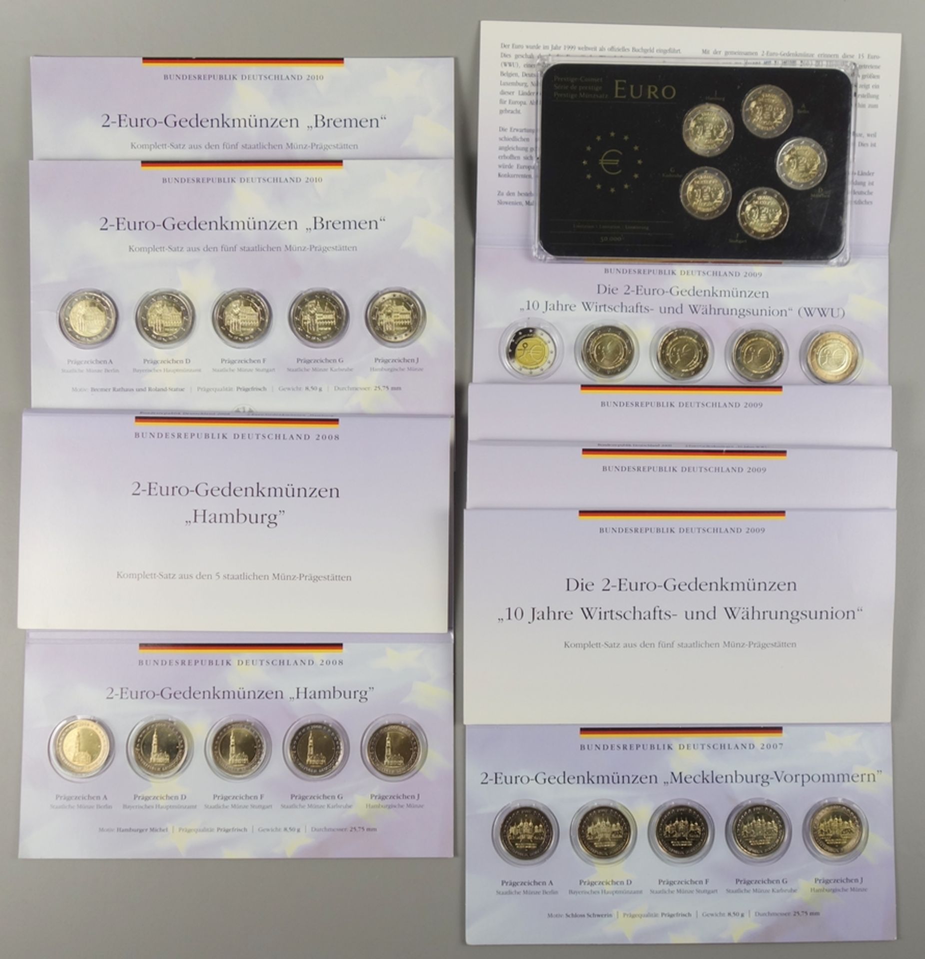 Euro coins, silver coins, etc. FRG, all in original packing, vz