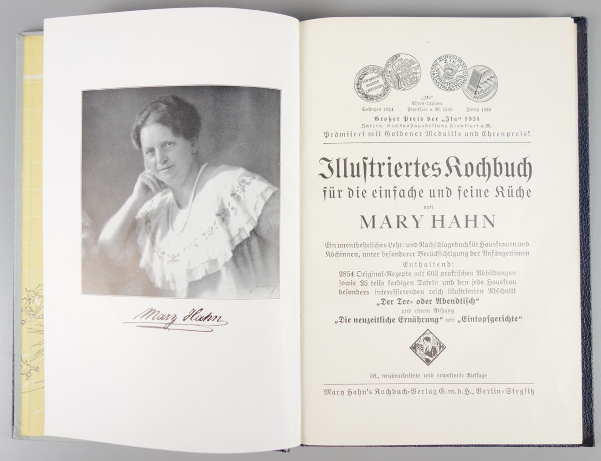 Illustriertes Kochbuch für die einfache und feine Küche, Mary Hahn, Musterband, 1920er Jahre  - Bild 3 aus 3